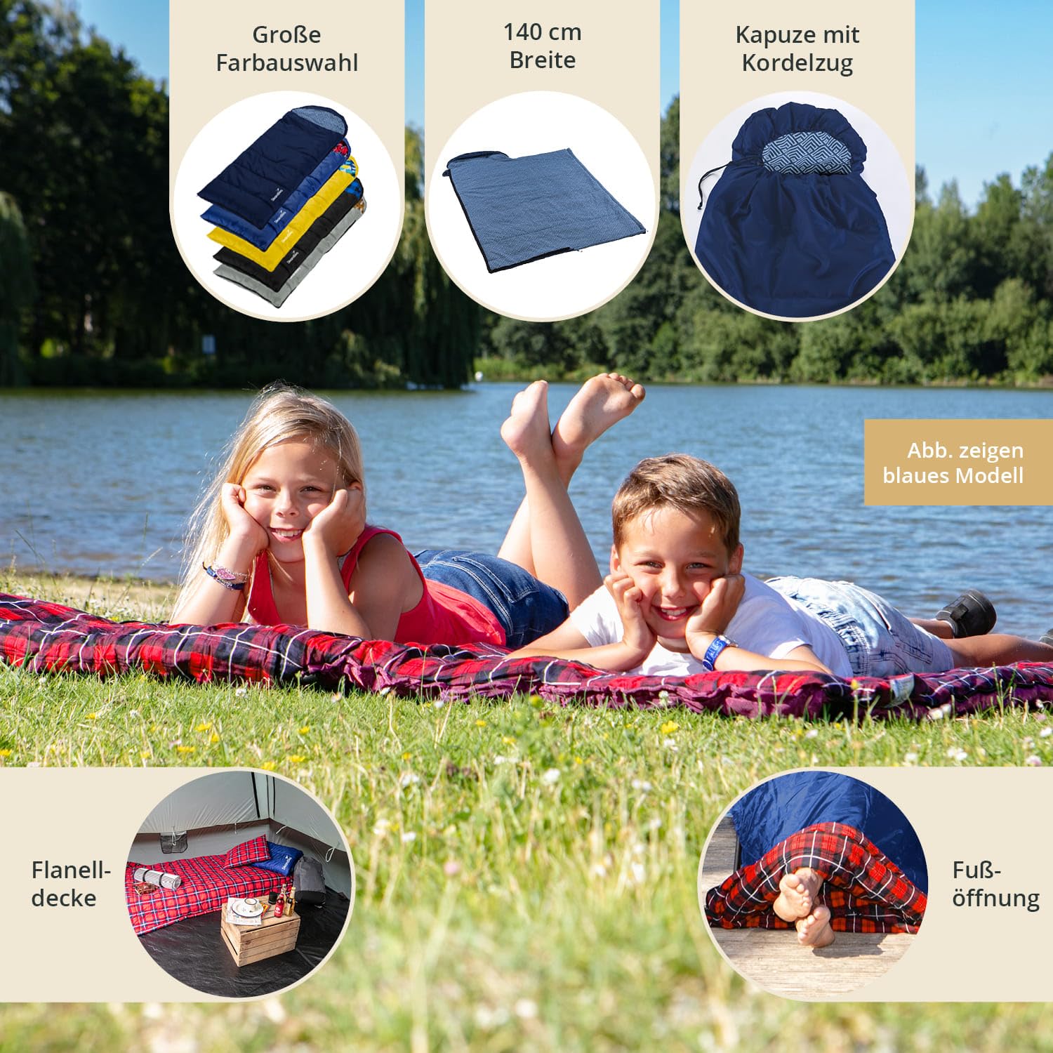 Skandika Dundee Junior Kinderschlafsack | Outdoor Camping Schlafsack für Kinder, Flanell-Innenfutter aus Baumwolle, kuschelig weich, wasserabweisend, Komfortbereich von 13 bis 3°C, 175 x 70 cm