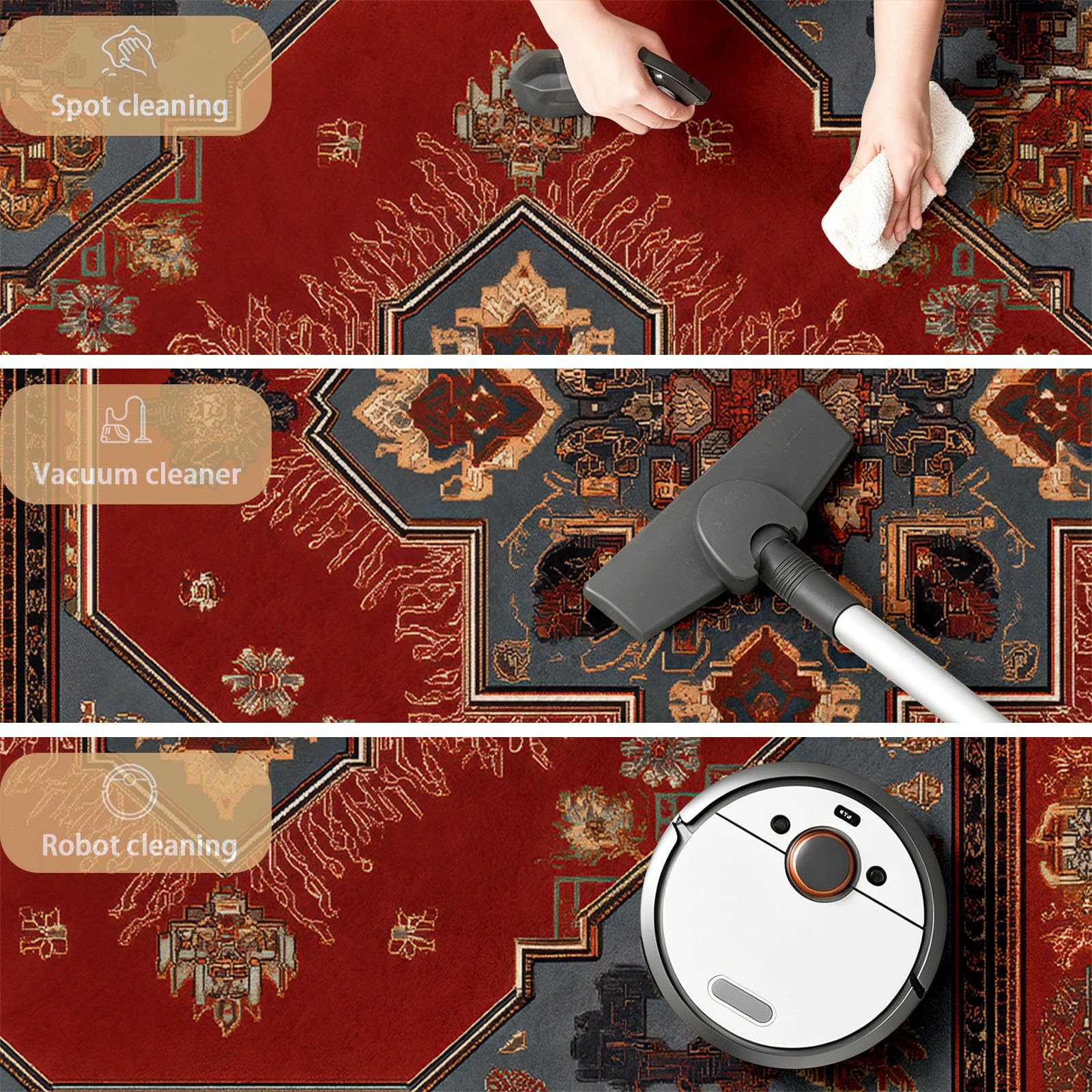 Générique Tapis Salon 160 x 230 cm Géométrique Tissé, Tapis Traditionnel, Lavable Antidérapant, Decoration Chambre Maison, Poil Ras, Doux, Bleu Canard