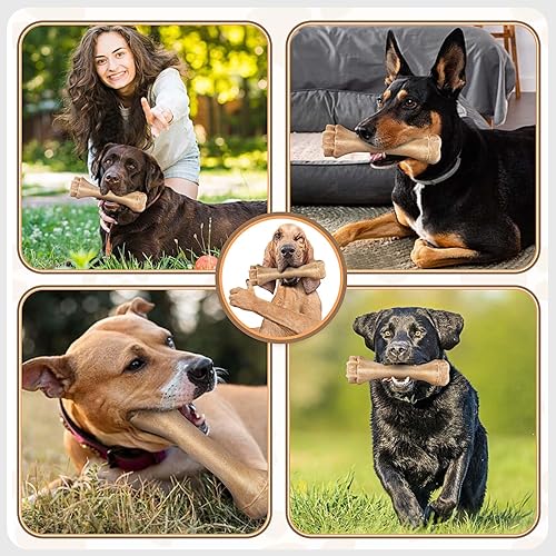 Miniatura 7 de PUPTILY Juguetes grandes para perros para masticadores agresivos, juguete resistente súper masticable para perros resistentes, juguete de huesos de