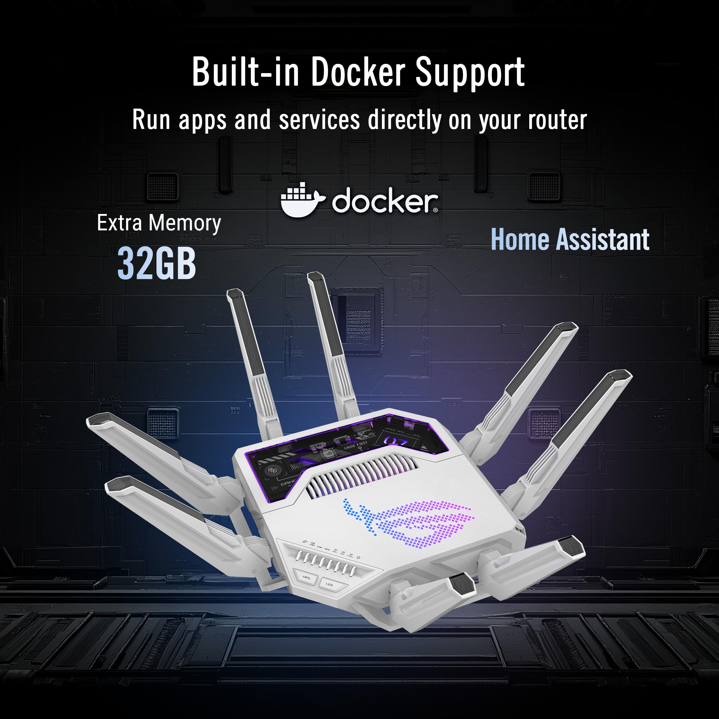 ASUS ROG Rapture GT-BE19000AI Tri-Band Router gamingowy (320 MHz, WiFi 7, 802.11be, zasięg do 325 m², potrójny poziom bezpieczeństwa, AiMesh Whole Home Mesh WiFi, podwójne porty 10 G, rozpoznawanie AI