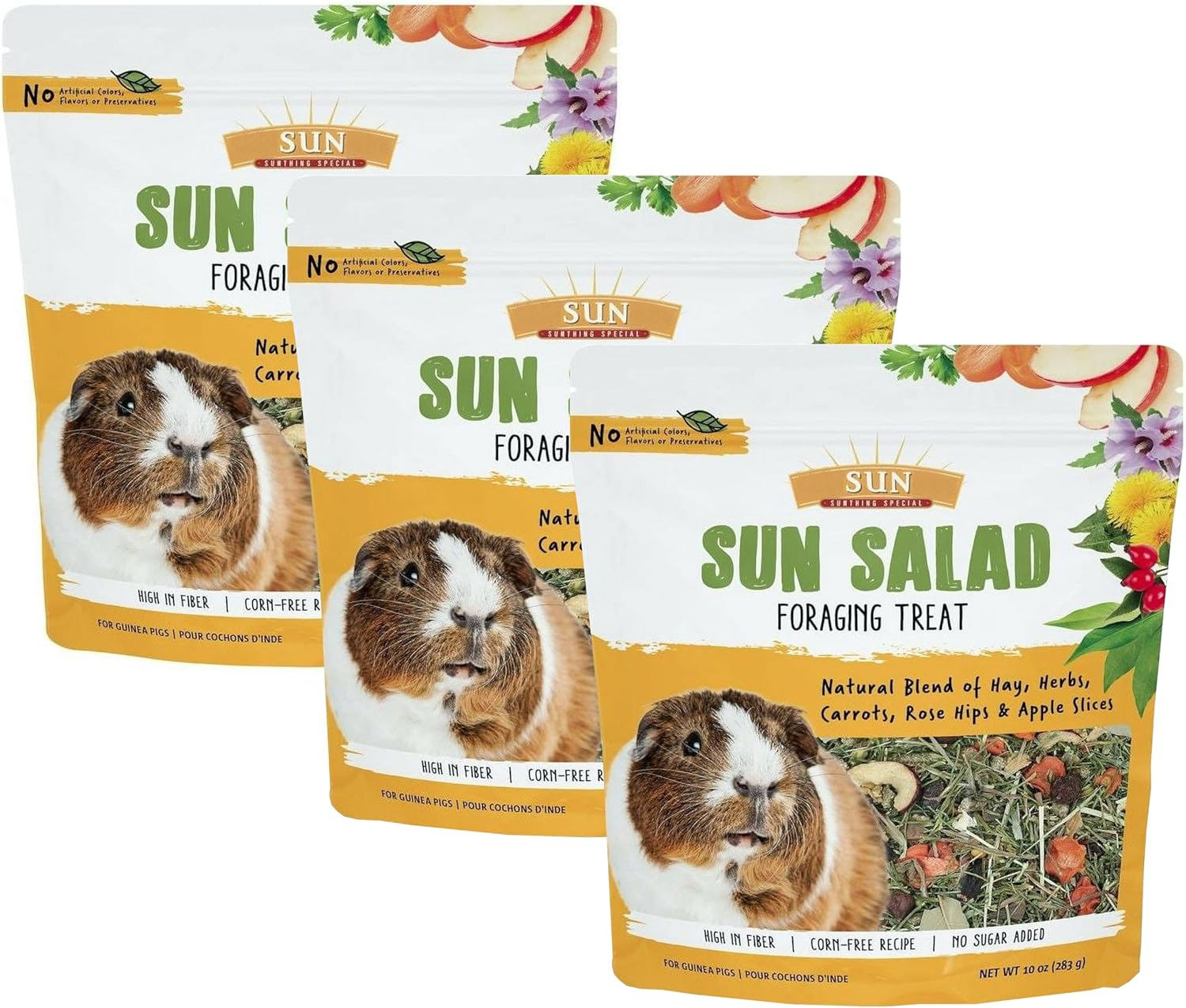 Sun Seed Vita Prima Sun Salad Foraging Treat for Guinea Pigs, 10 oz (3 Pack)