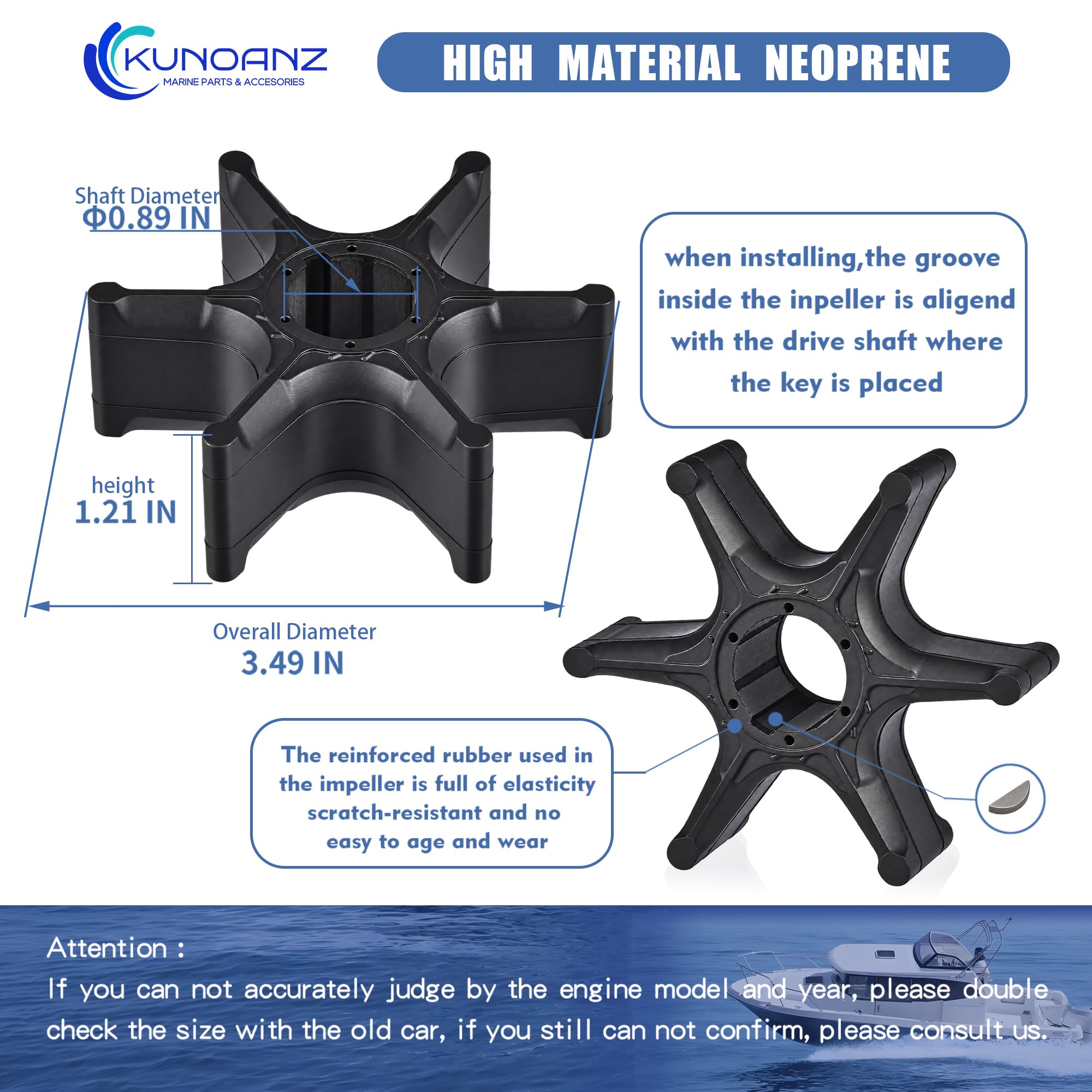Yamaha Outboard Impeller Repair Kit - 6P2-W0078 -6 Yamaha Outboard Impeller Repair Kit - 6P2-W0078 -6