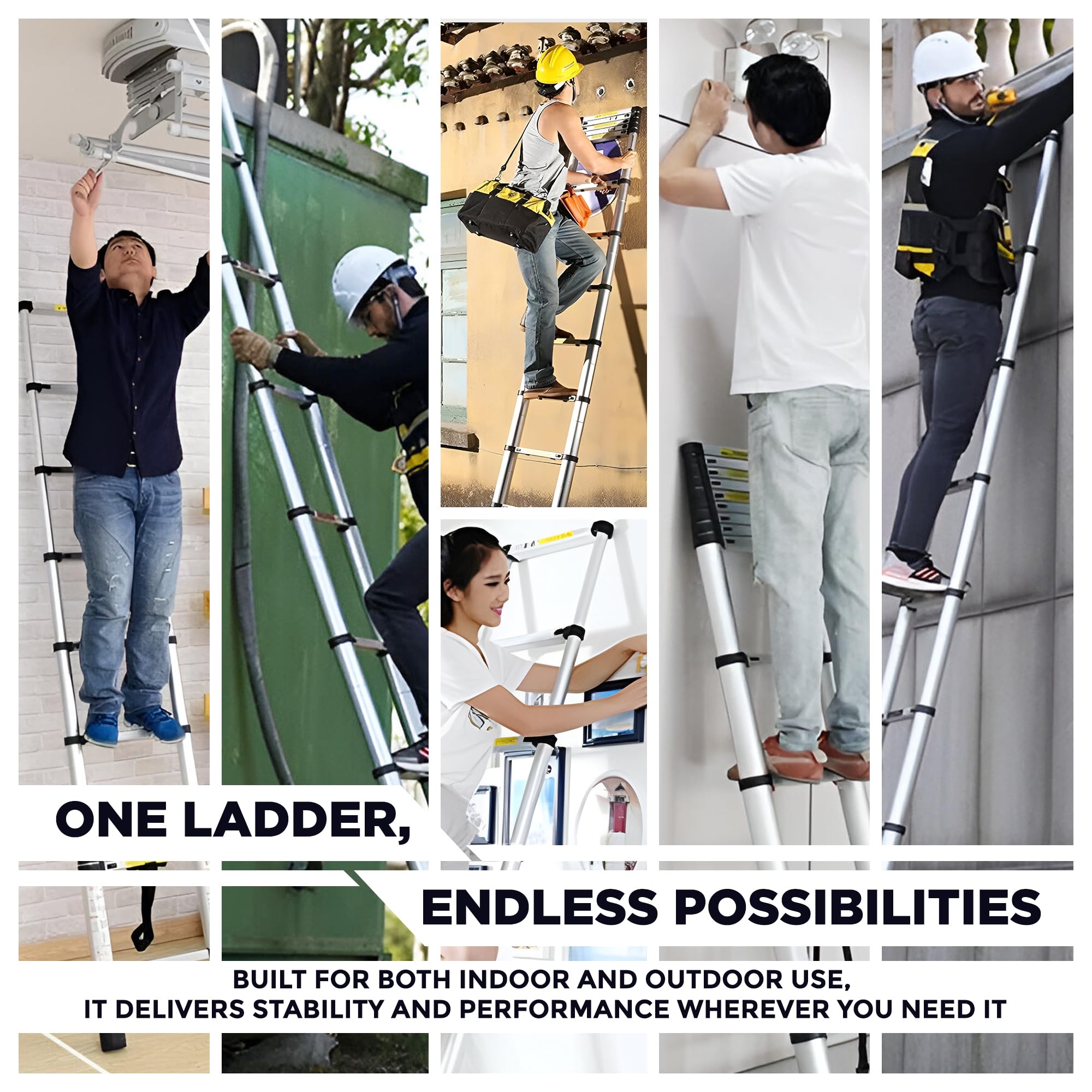 iBELL TE012 3.81m (12.5 Feet) Portable & Compact Aluminium Telescopic  Ladder | 13-Steps Foldable Multipurpose Step Ladder for Home & Outdoor Use  : Amazon.in: Pet Supplies
