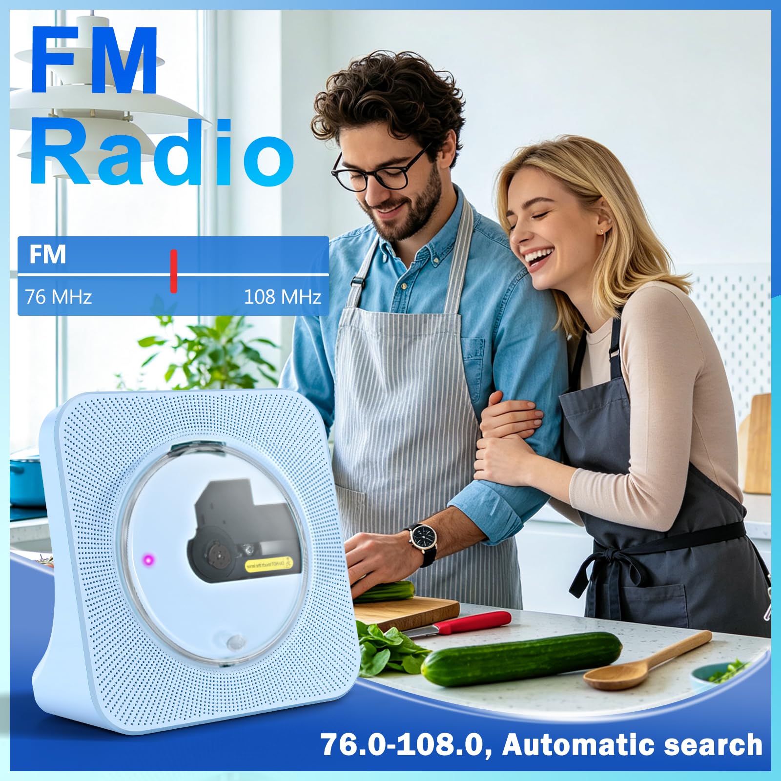 Lecteur CD Bluetooth avec Haut-Parleurs Intégrés, Lecteur CD pour la Maison