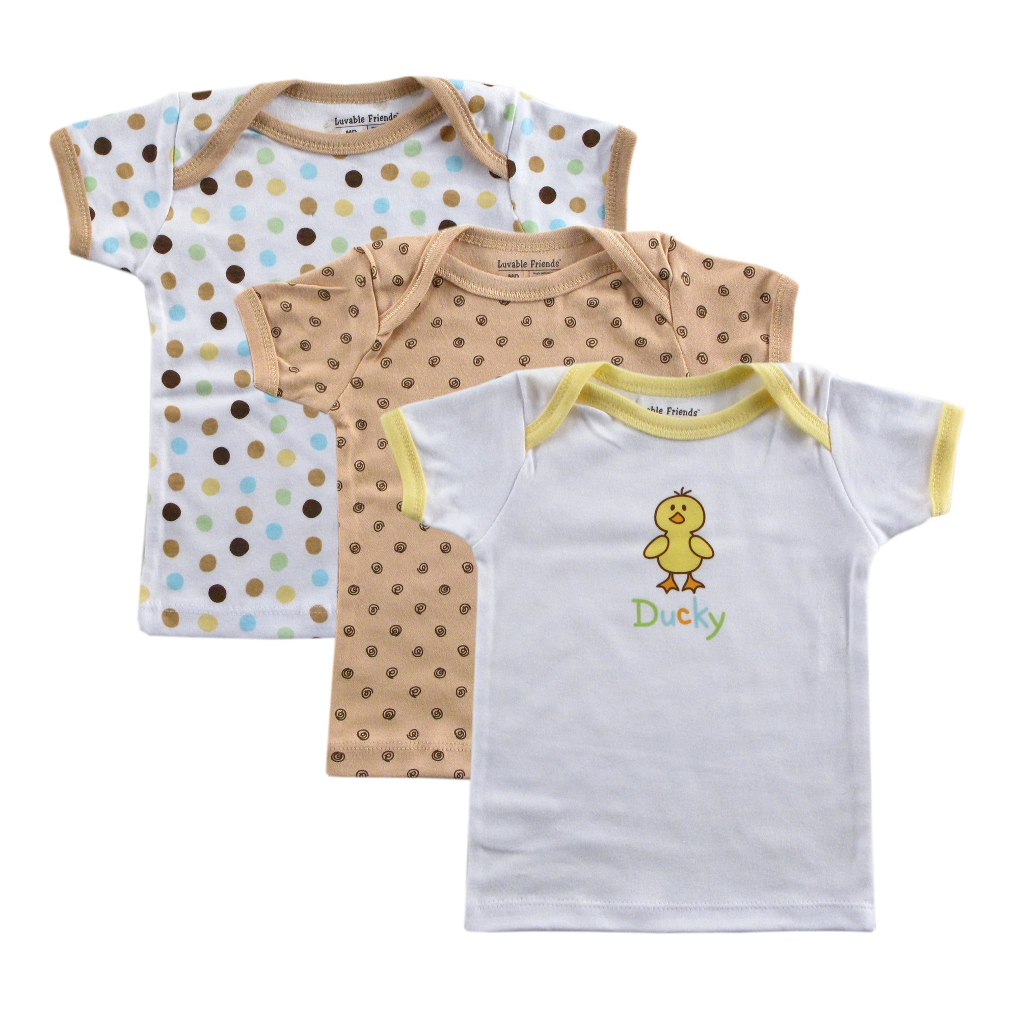 Luvable Friends 3-Pack Slip-On Baby Shirts (Hanging)