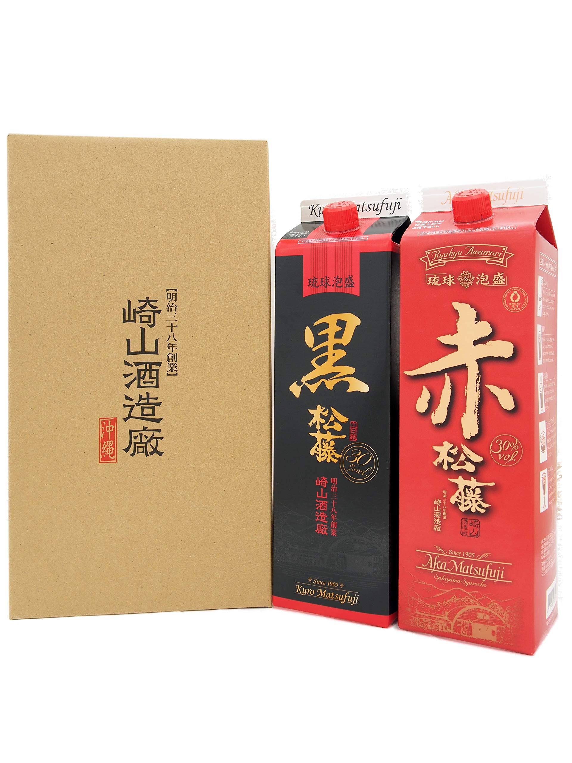 Amazon.co.jp: 酒 お歳暮 泡盛 赤の松藤 黒の松藤 パック 30度 飲み