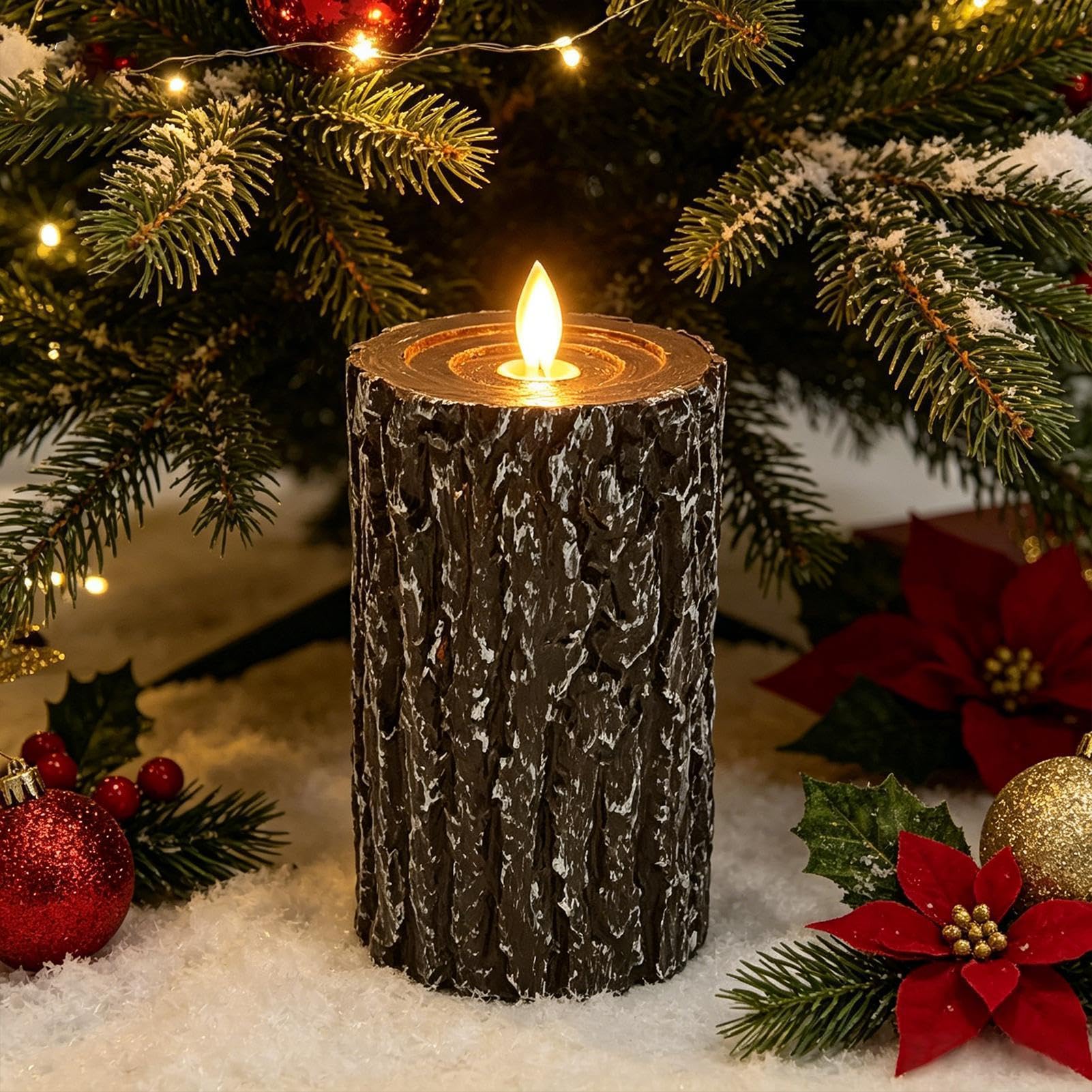 a Batteria Effetto Fiamma 3 Pezzi Finti Candelabri LED Decorativi a Ceppo | a Pila Per interni esterni casa finestra matrimonio festa proposta doccia