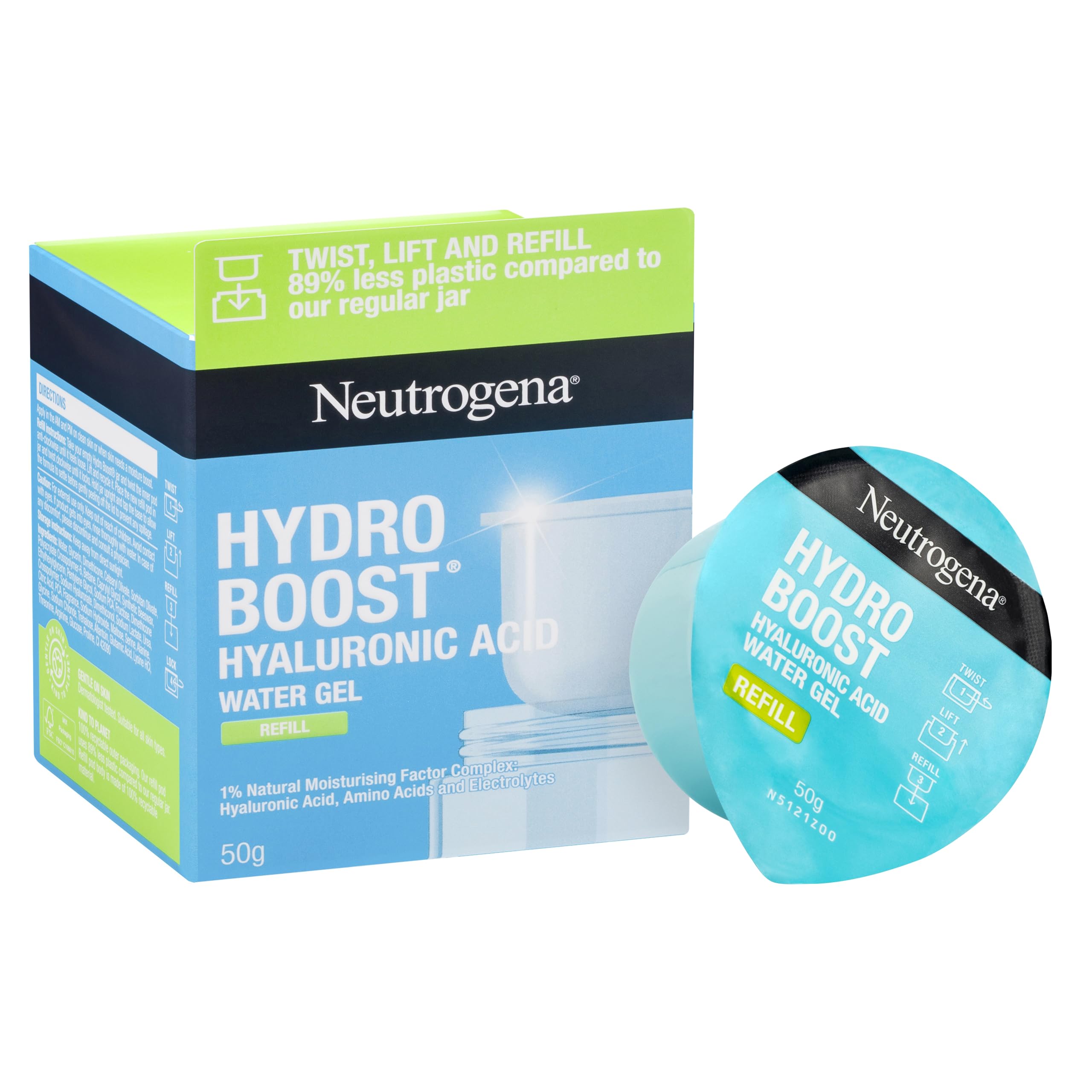 Neutrogena Hydro Boost Hyaluronic Acid Water Gel Hydrating Face Moisturiser Refill 50g|5x More...
