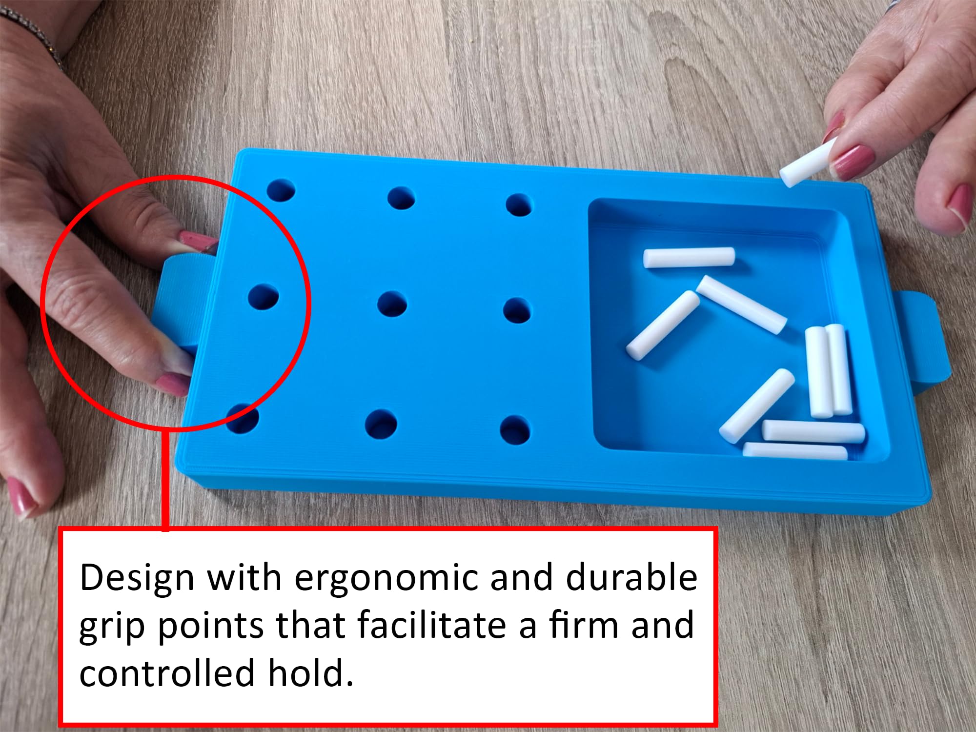Zrównoważona plastikowa deska 9-pinowa do terapii zajęciowej, zestaw testowy do testowania nine hole peg test (9HPT) do poprawy zręczności palców, test umiejętności