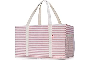 LHZK Standing Extra Large Utility Tote Bag with Metal Wire Frame and...