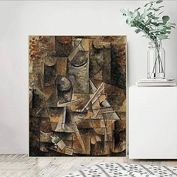 インテリア　美術品　デッサン画　書　アート Amazon｜キャンバスアート油絵ジョルジュブラック《台座テーブル