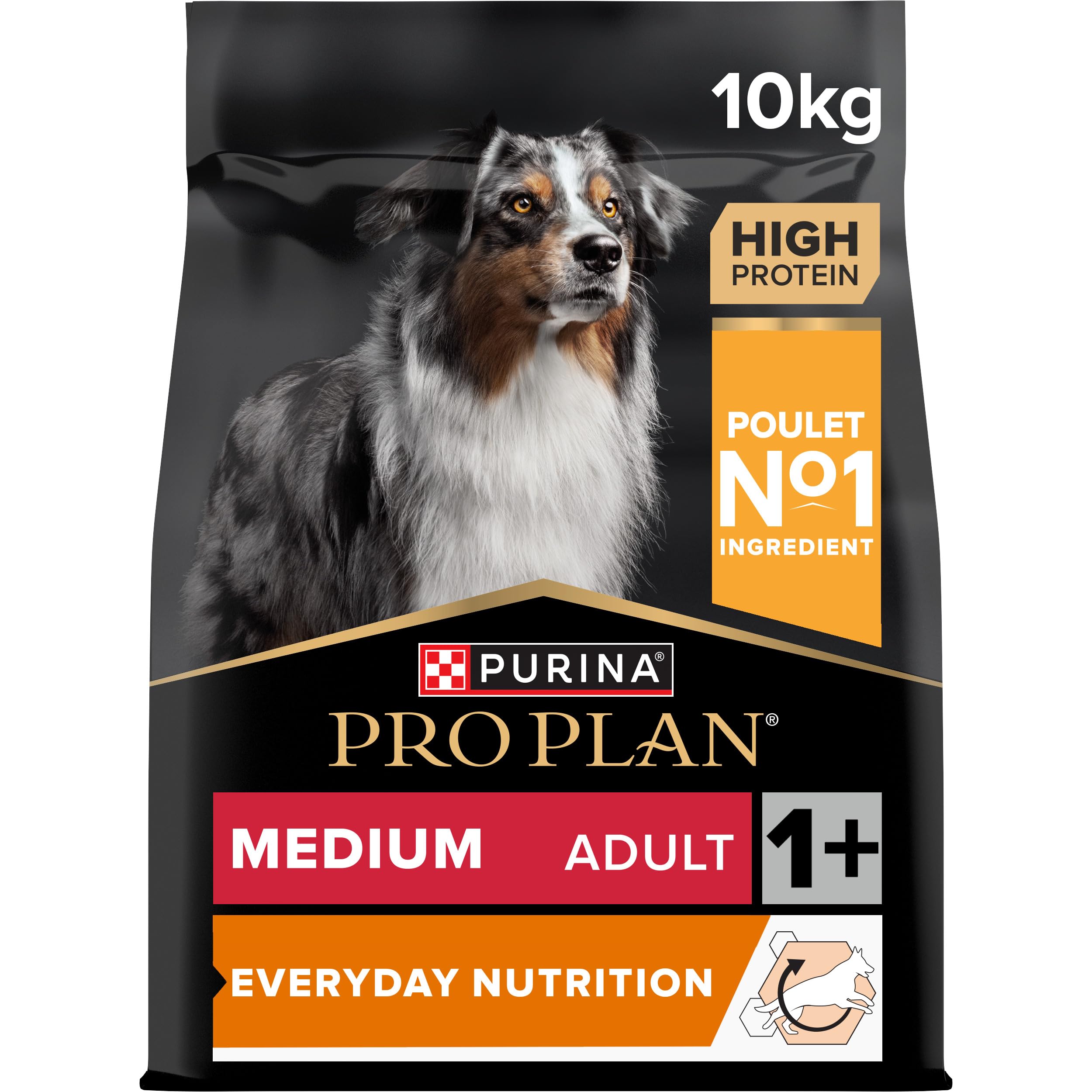 Purina Pro Plan - Everyday Nutrition - Croquettes Chien au Poulet - 10 kg | Croquettes Chien Taille Moyenne Saveur Poulet - Soutient une digestion saine et condition physique - Alimentation Chien