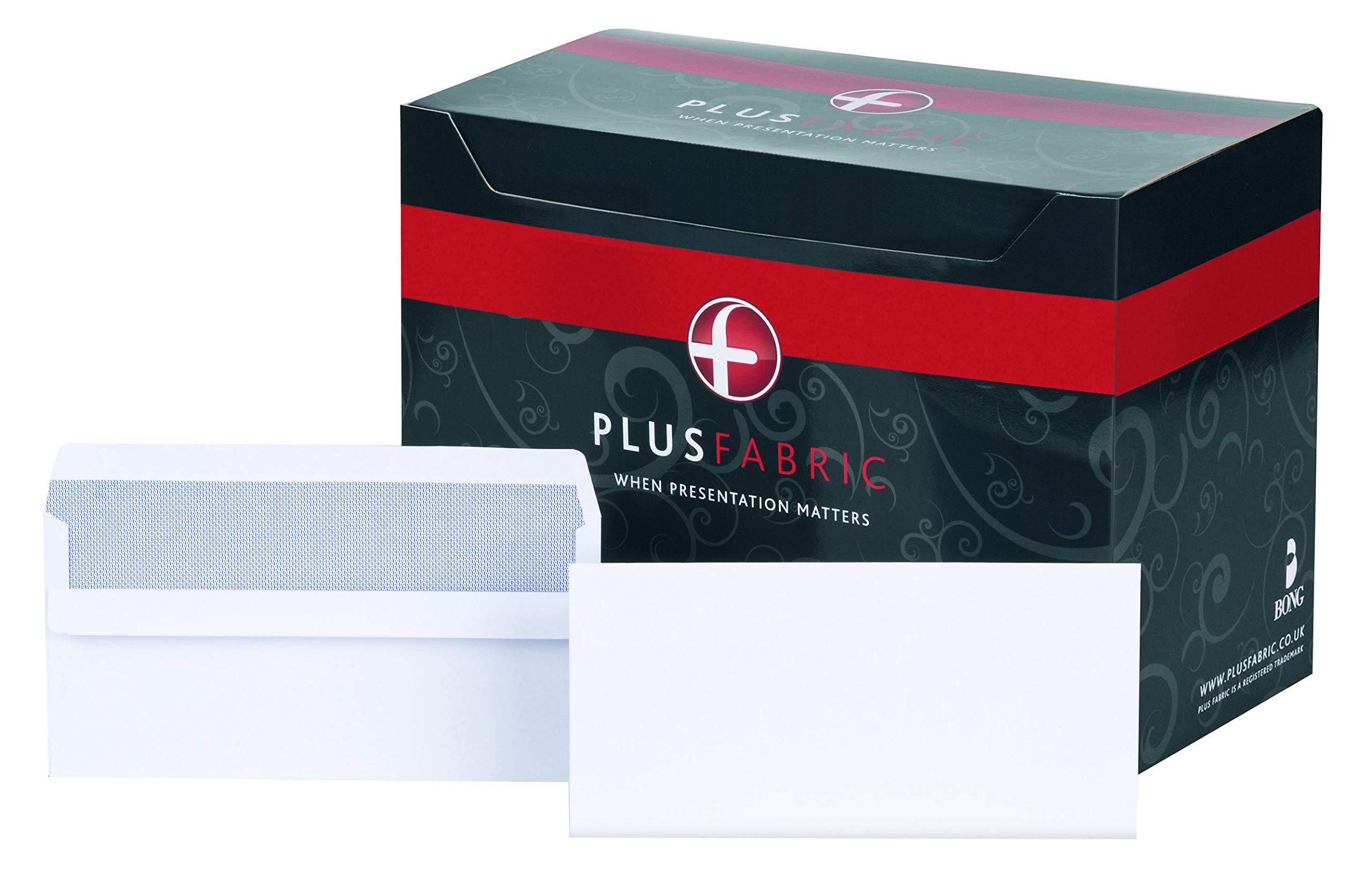 Plus Fabric DL Prestige White 120gsm Self Seal Wallet Box of 500 Envelopes