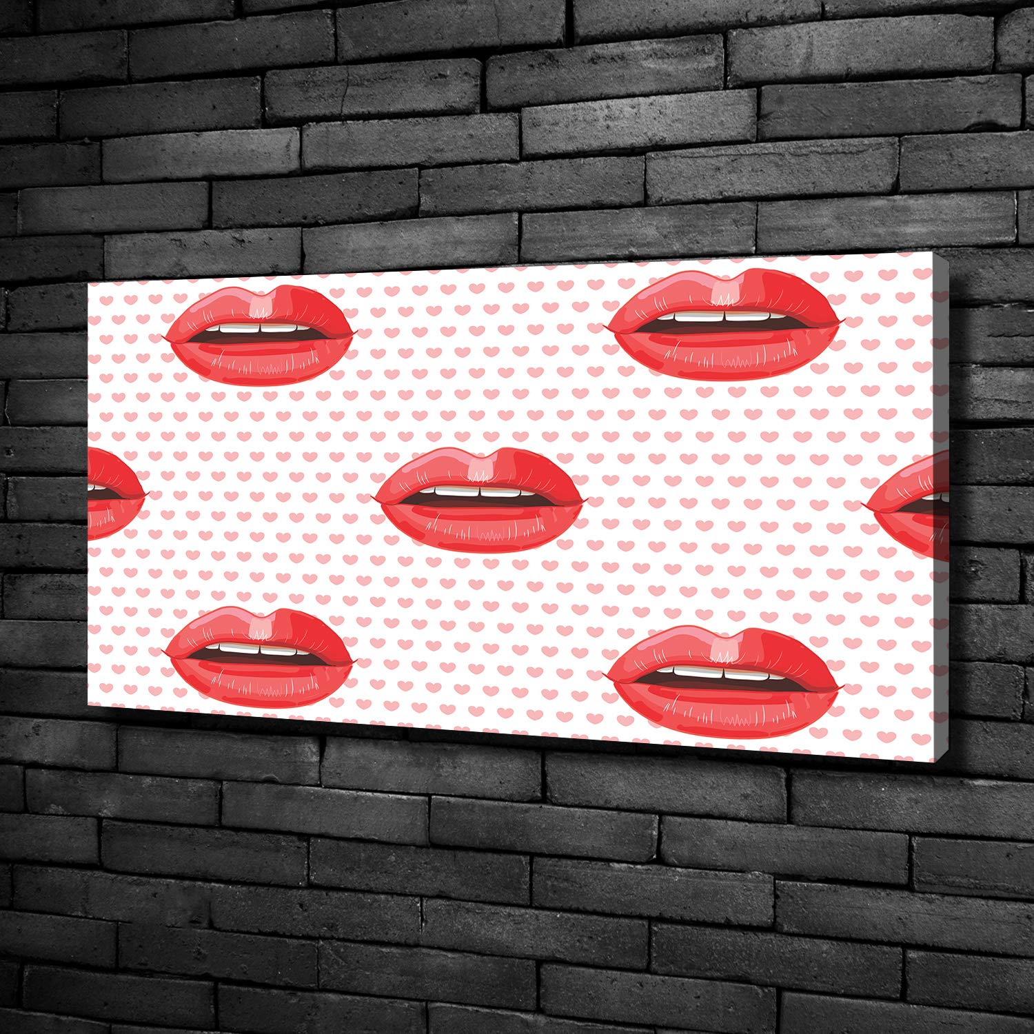 Tulup Tirages sur toile - art mural - tirages sur toile - thème d'image - 100x50 cm - Divers - Rouge - Lèvres Rouges
