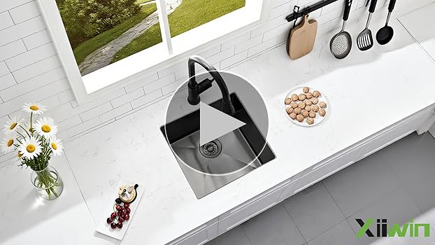 Xiiwin 18 inch Undermount Kitchen Bar Sink, 18