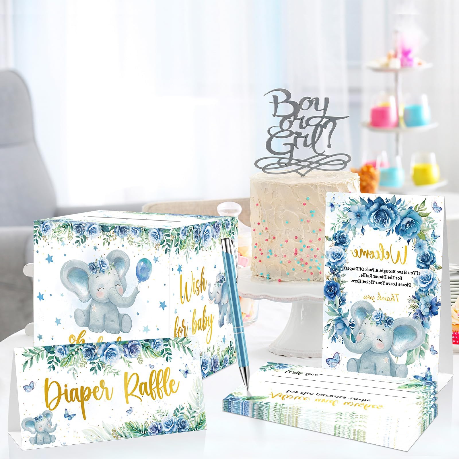 Floral Jungle Animals Diaper Raffle Tickets - D133 - Baby Printables, image size:1600x1600