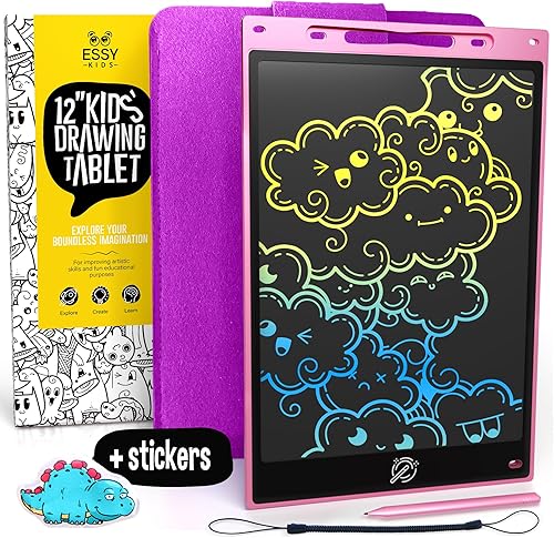 Essy Tableta de escritura LCD de 12 pulgadas para niños, tableta de dibujo para niños, tableta de dibujo LCD para niños pequeños, tableta de