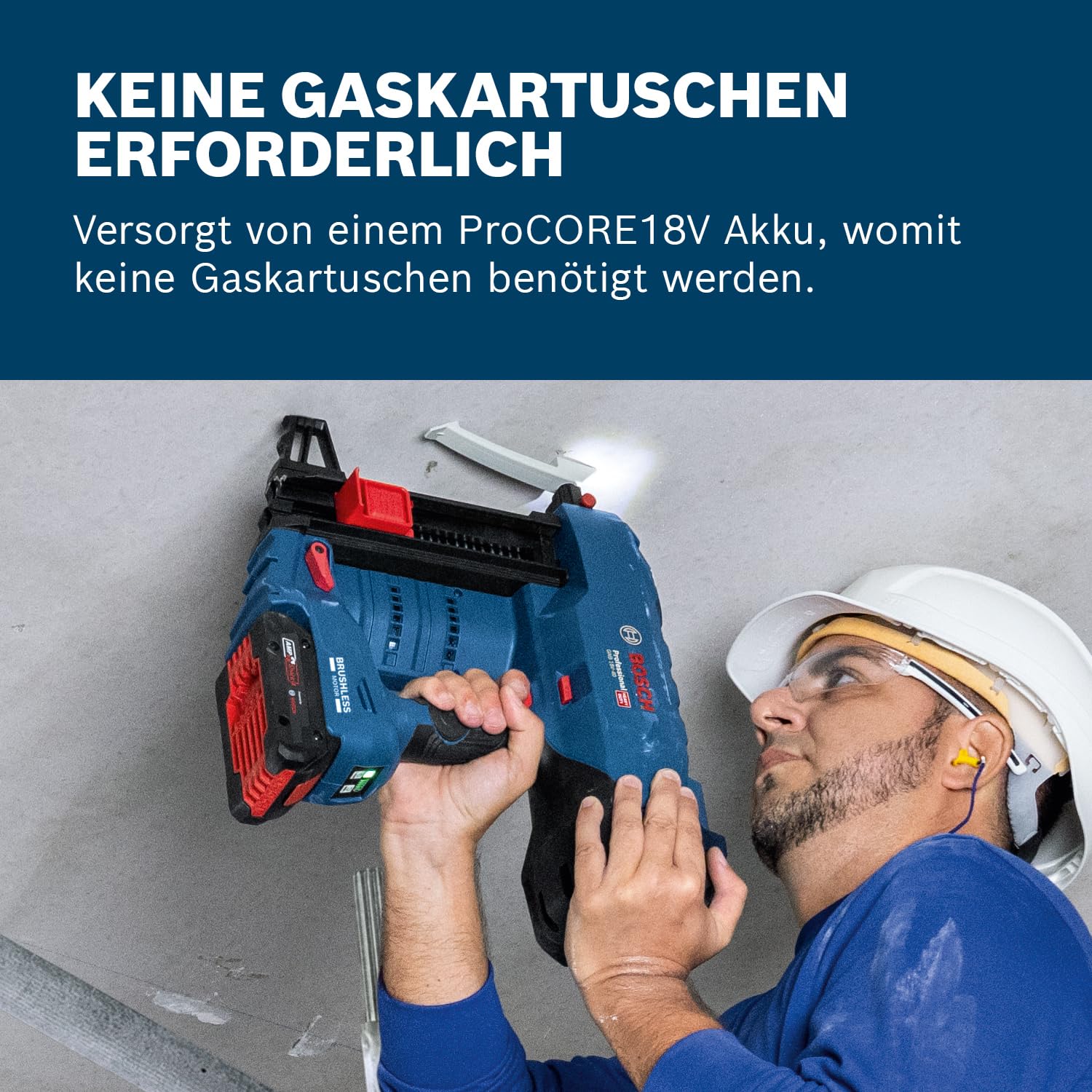 Bosch Professional 18V System Akku Betonnagler GNB 18V-40 (inkl. 2x Akku ProCORE 4.0Ah, Ladegerät GAL 18V-40, Ausdrückstift, Befestigungshaken, Standard-Mundstück, Magnet, XL-BOXX)