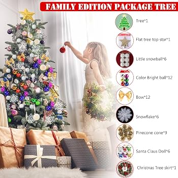 Amazon.com: 6ft Premium Artificial Christmas Tree with 54