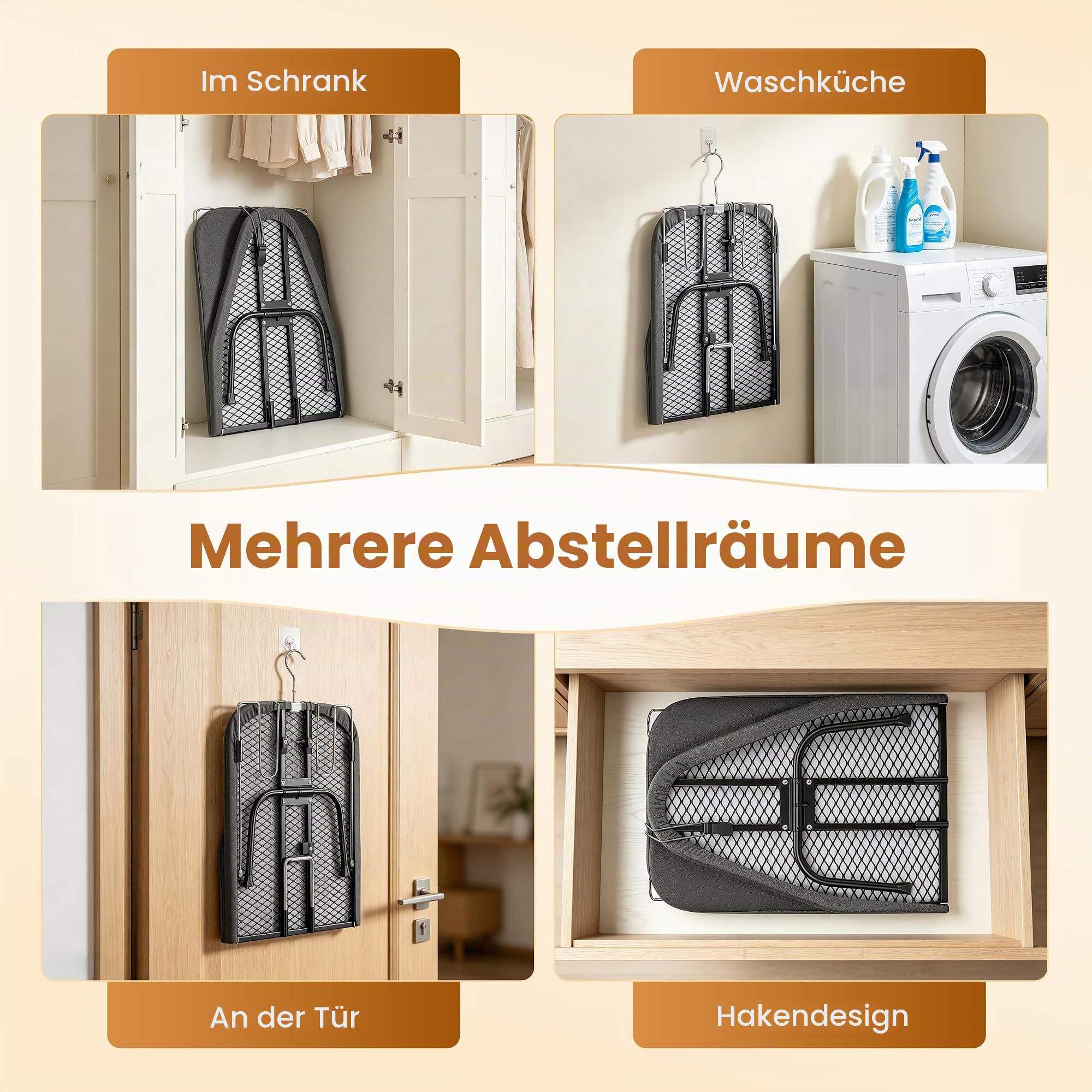 Kleines faltbares Bügelbrett mit Ärmelbrett, Klappbares Tisch-Bügelbrett mit Bügeleisenablage, rutschfeste Füße, Haken, Baumwollbezug, Tragbares Bügelbrettbezüge für Reise, 76x31 cm