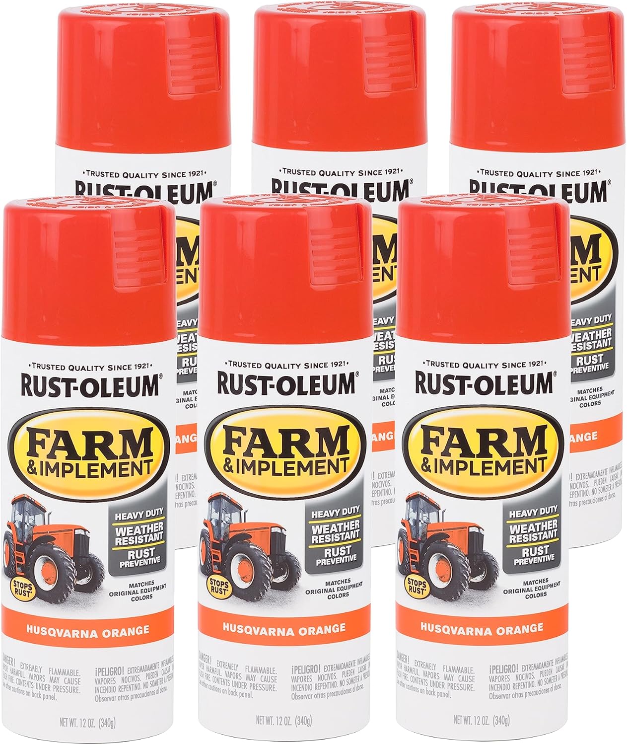 RustOleum 3034726PK Farm & Implement Spray Paint, 12 oz, Husqvarna