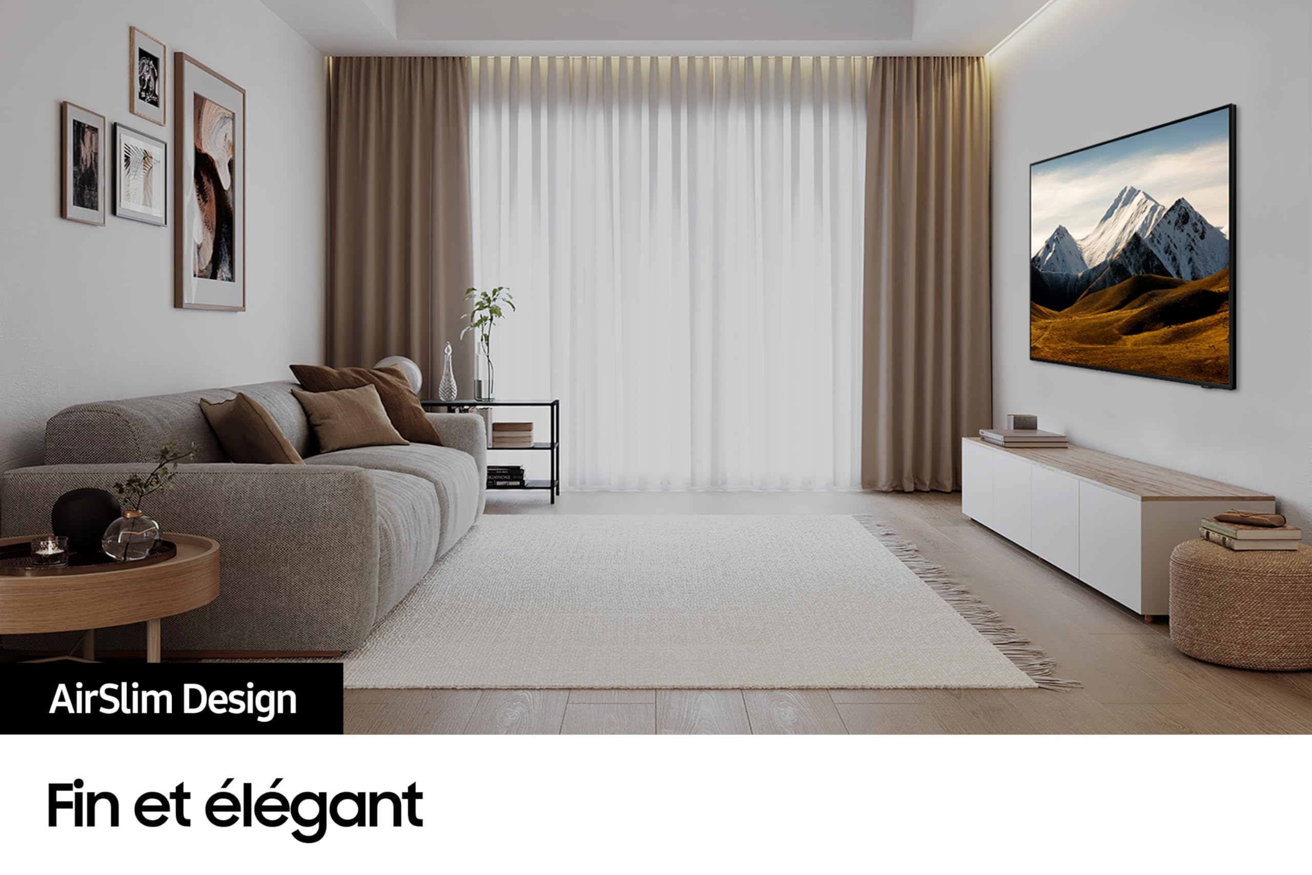 Samsung TV Crystal UHD 4K 2024 55DU8005 Smart TV de 55" avec des Couleurs Incroyables, Le Meilleur Smart TV, Pied à Hauteur Réglable et Tous Les Haut-parleurs Simultanément avec Q-Symphony
