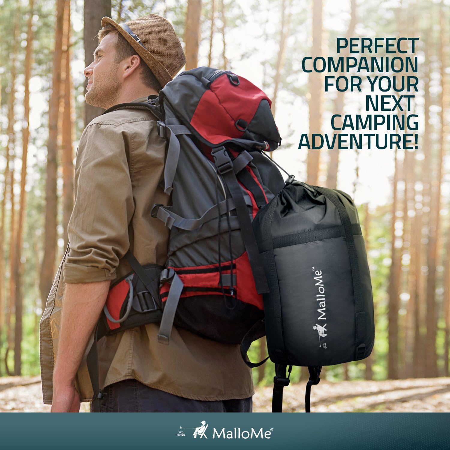 MalloMe Sleeping Bags for Adults Kids & Toddler - Camping Accessories Backpacking Gear for Cold Weather & Warm - Lightweight Equipment with Ultralight Compact Bag - Girls Boys Single & Double Person : Sports & Outdoors