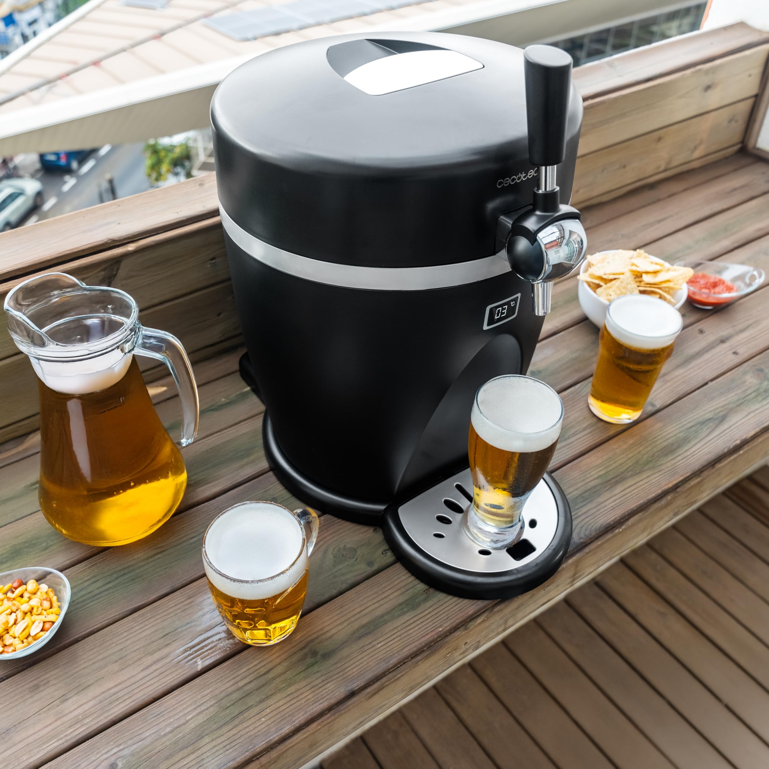Cecotec Bierdispenser BeerFlow 5000 60 W Temperaturbereich 3-6°C Kompatibel 5L LED-Anzeige Tragegriff