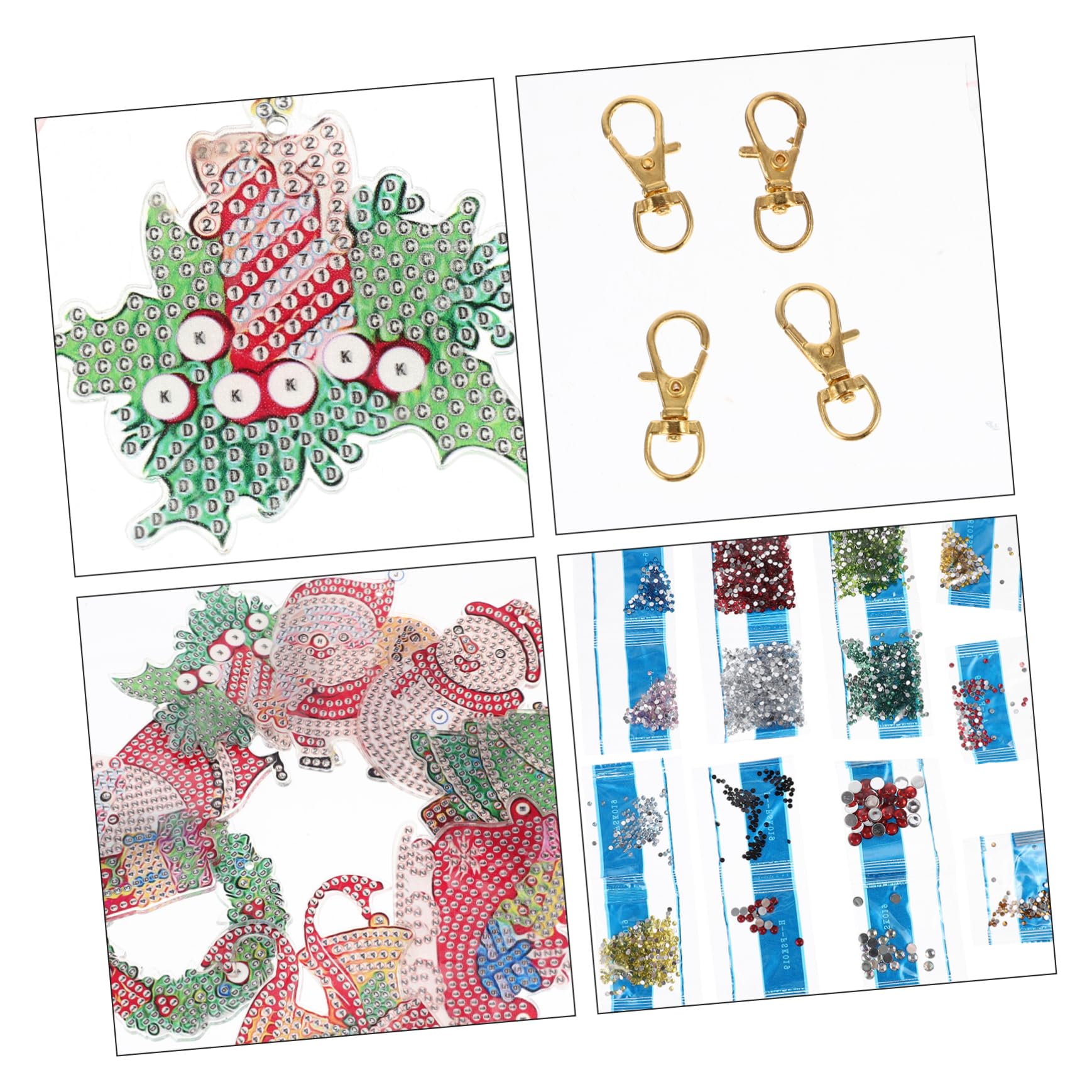STOBOK 5sets Portachiavi Natalizi Pendente Natale Accessori Decorativi Fai Da Te Per Per Regali e Decorazioni Natale