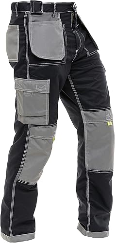 Miniatura 3 de FASHIO FF Pantalones de construcción para hombre, tácticos, de seguridad, cordura, reforzados, con múltiples bolsillos, para carpintero, pantalones