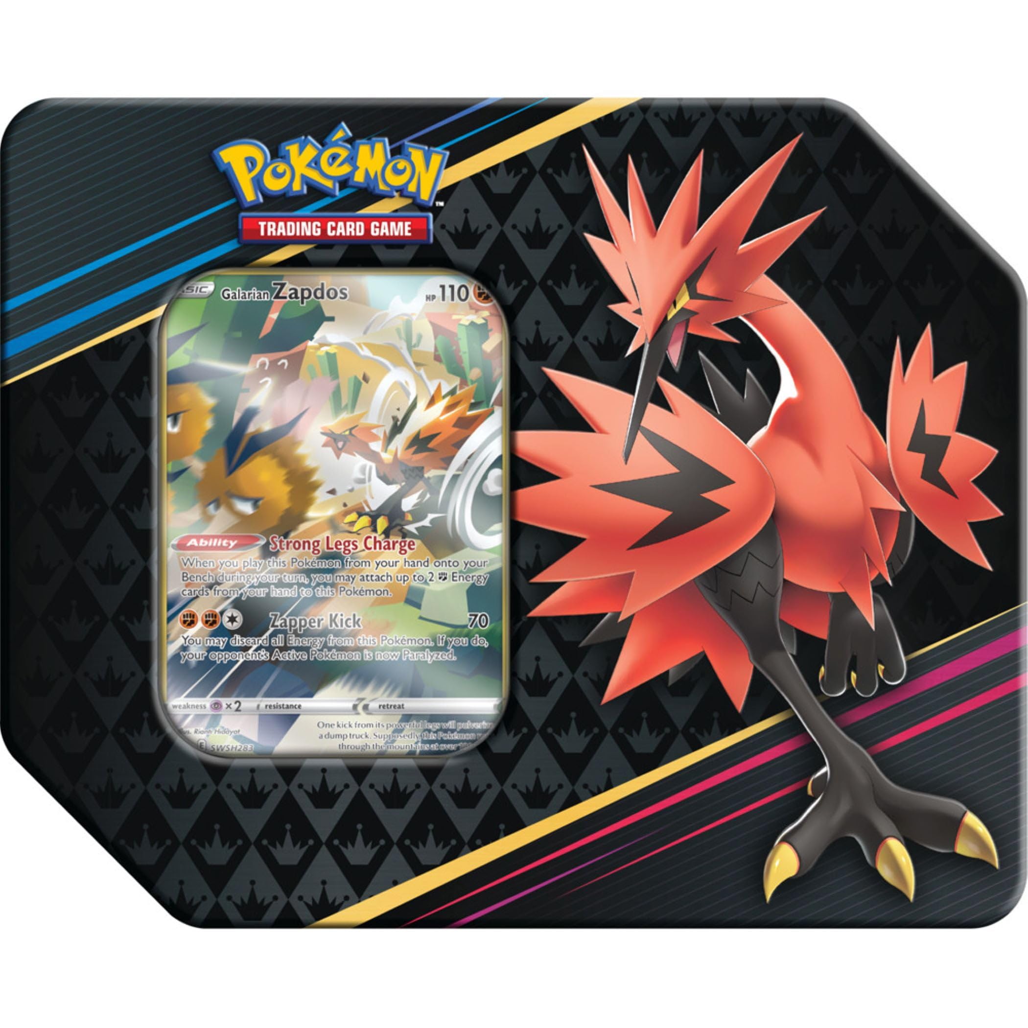 Amazon.com: Pokemon Crown Zenith Galarian Zapdos Tin Set (5