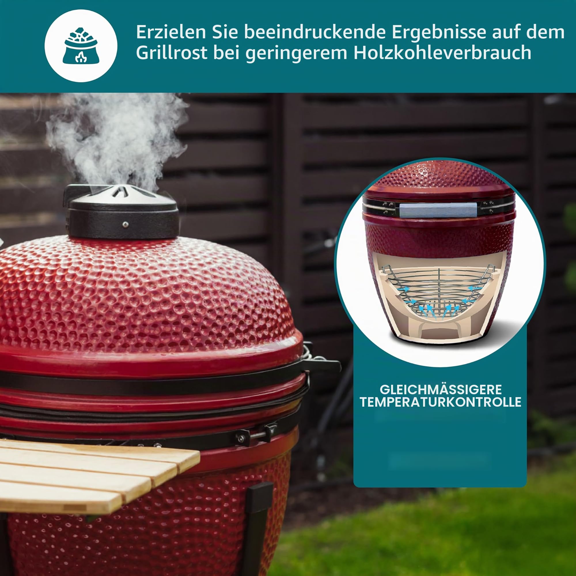 Holzkohlekorb – Optimale Luftstromregelung für BBQ Grill – Leicht zu halten – Sicher für heiße Kohlen – Schneller Temperaturanstieg – Spart Kohle – Multifunktional