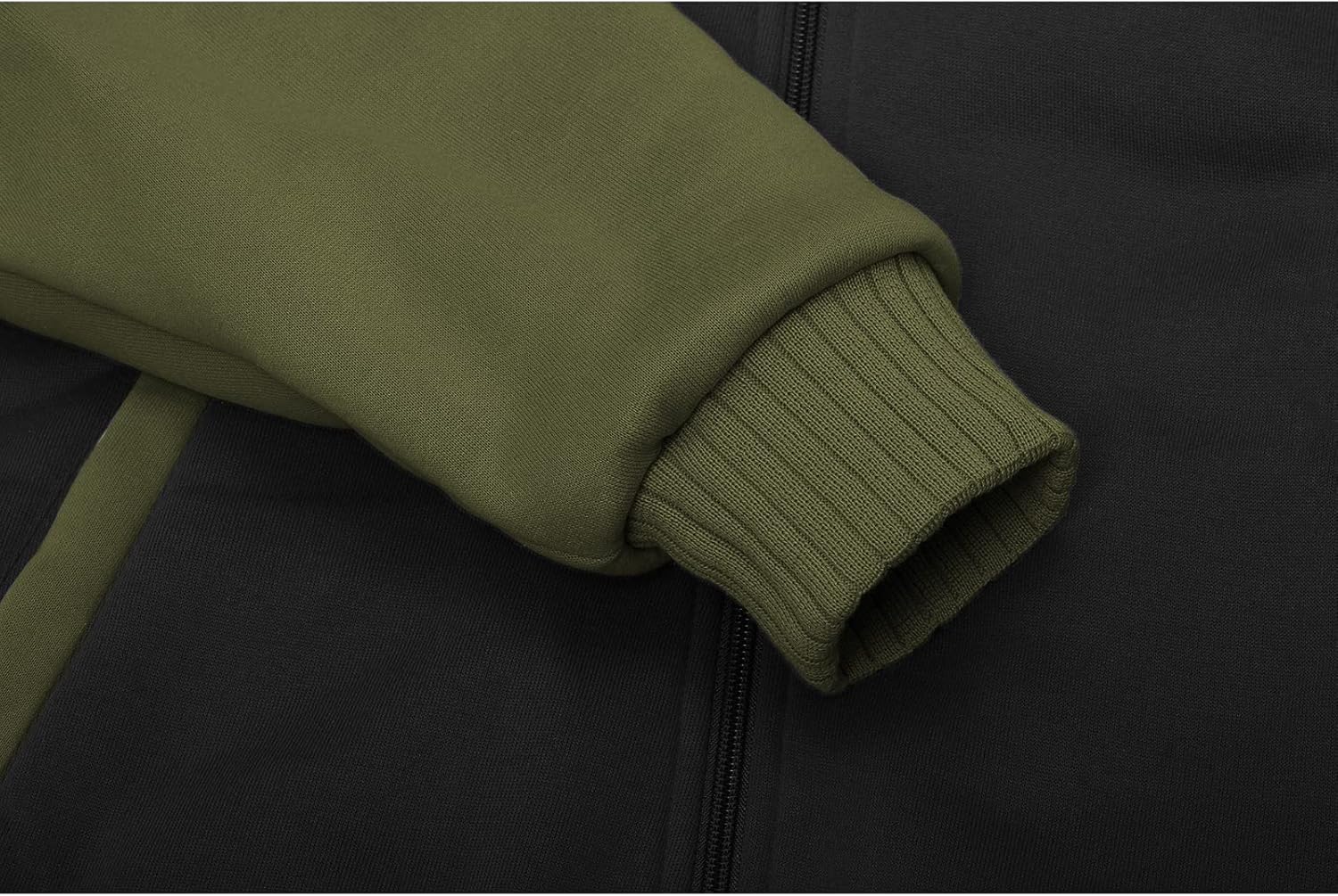 Men's Zip Up Heavyweight Hoodie Lined Fleece Warm Hooded Sherpa Coat Outerwear Thick Sweatshirt - Image 6