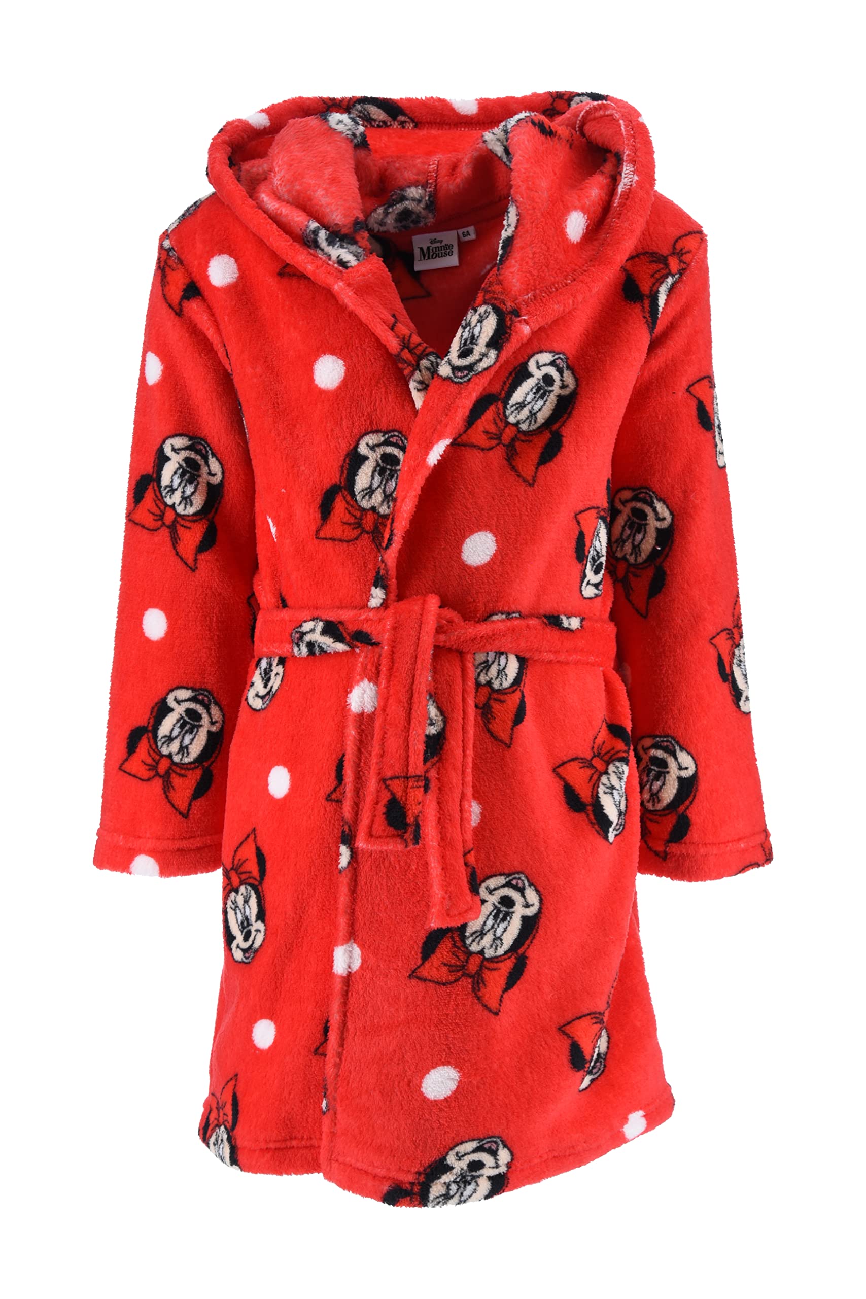 Disney Red Childrens Minnie Mouse Kids Fleece Robe Dressing Gown Age 8 Years