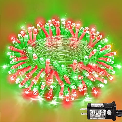 Miniatura 54 de 250 luces LED de Navidad de 82 pies, luces de Navidad blancas cálidas para exteriores, 8 modos, cable transparente, luces de hadas parpadeantes