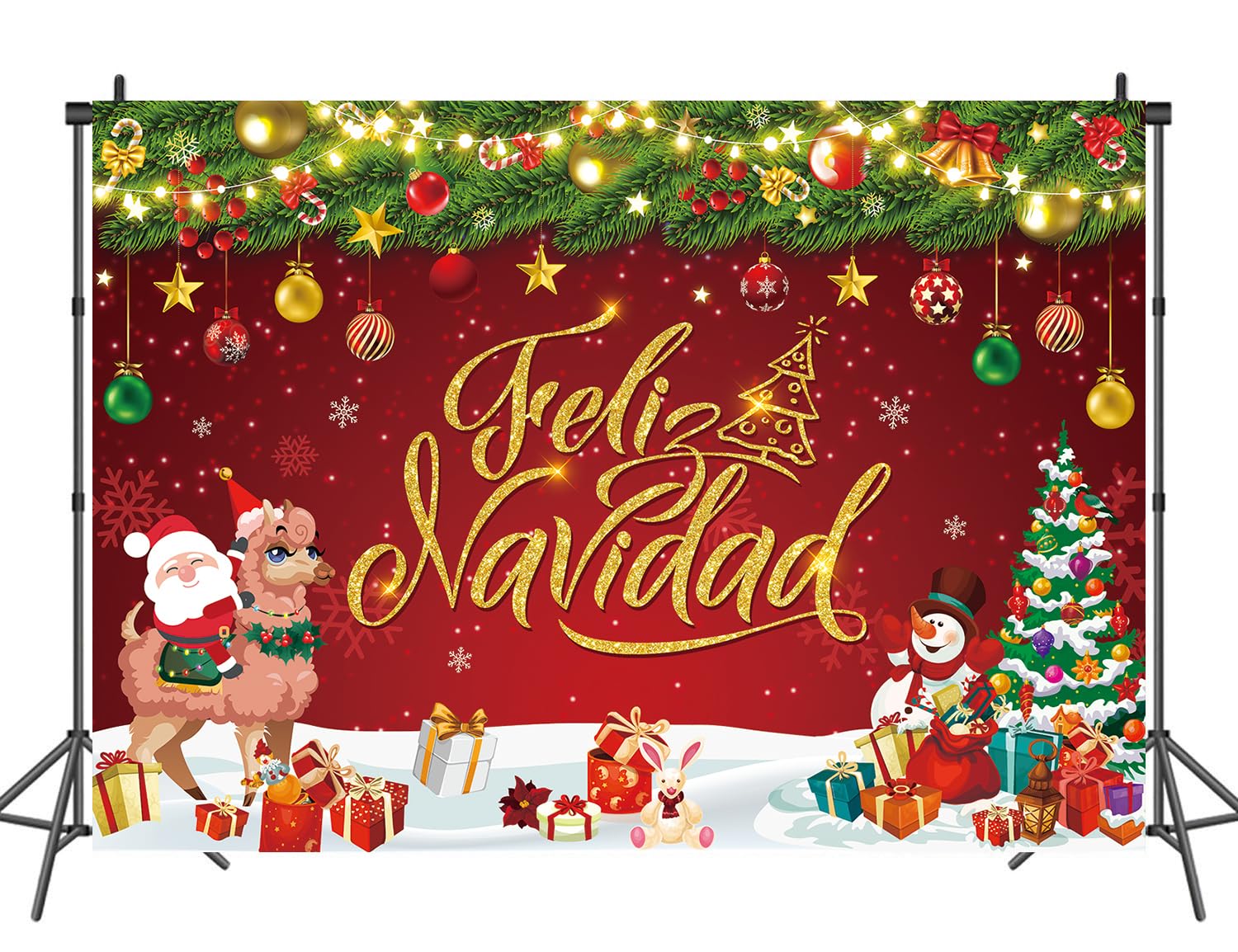 Cartel de Feliz Navidad, telón de fondo de Feliz Navidad, decoraciones de Navidad de 10 x 8 pies, letrero de Feliz Navidad para decoración de fiesta de invierno, suministros para fotos