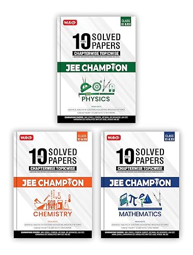 MTG 10 Years JEE Main &amp; Advanced (2024-2015) Chapterwise Topicwise Solved Papers Physics, Chemistry &amp; Mathematics With Cover All State Level Engg. Entrance Exam PYQs | JEE Champion Book For 2025 Exam (Set of 3) [Paperback] MTG Editorial Board