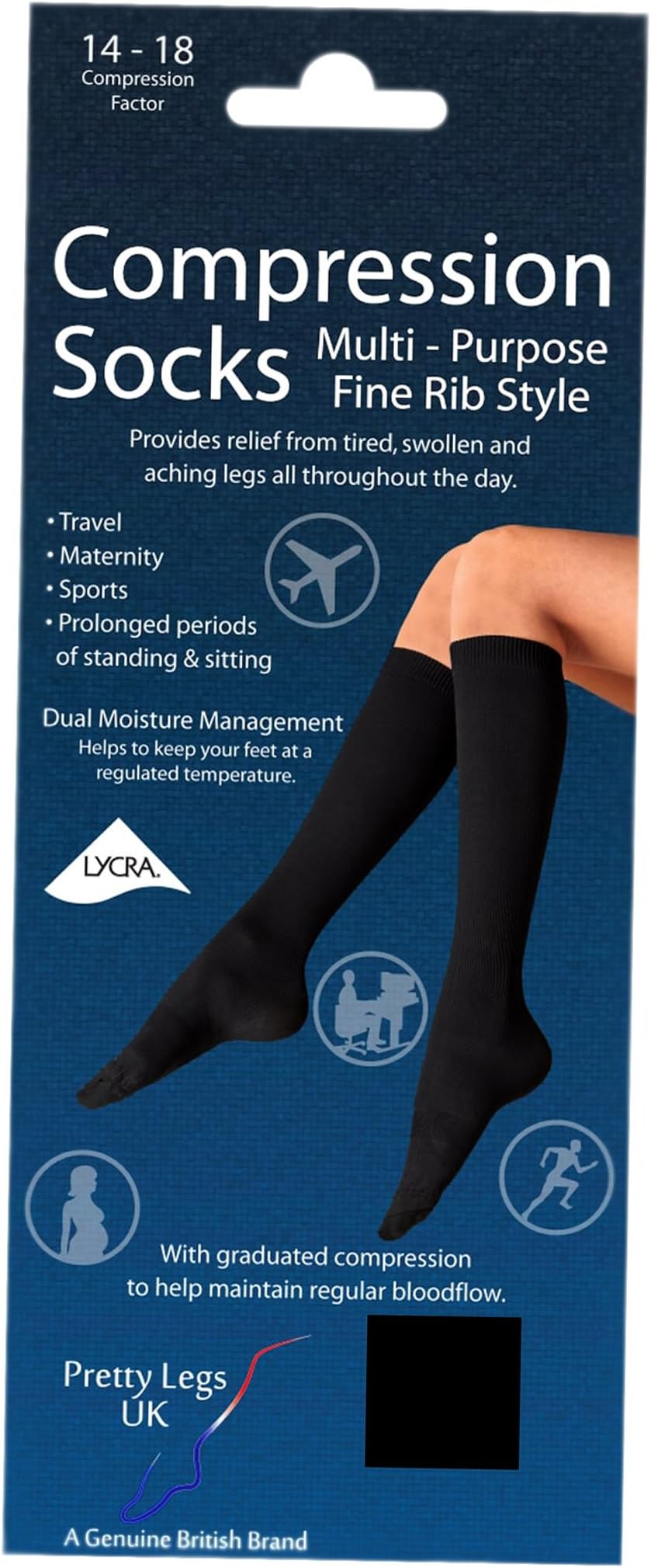 Women's Pretty Legs Ribbed Travel & Recovery Compression Socks