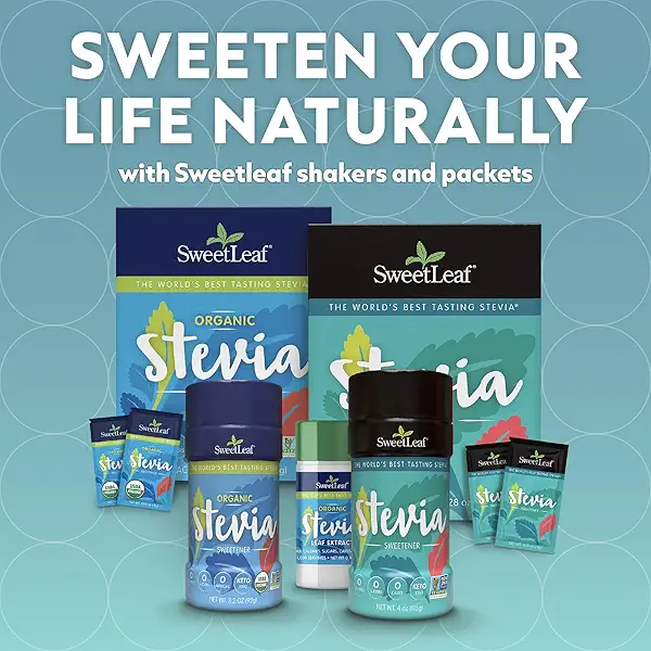 SweetLeaf Organic Stevia Powder Packets - Zero Calorie Sweetener with Stevia Leaf Extract, No Artificial Sweetener Additive, Sugar Free, Keto Friendly, Non GMO, Gluten Free - 70 Packets (Pack of 1) 3