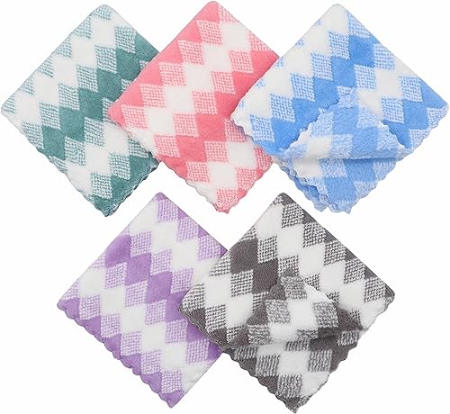 Miniatura 3 de Trapos de limpieza de microfibra sin pelusas, paquete de 10 trapos de secado rápido para limpieza, paños de cocina súper absorbentes para lavar