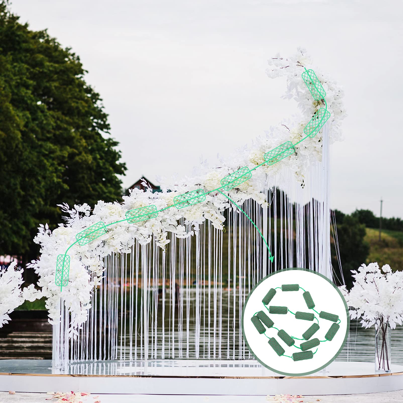 Buy FAVOMOTO 1 Bunch Floral Wet Foam Garland Floral Foam Netted Garland