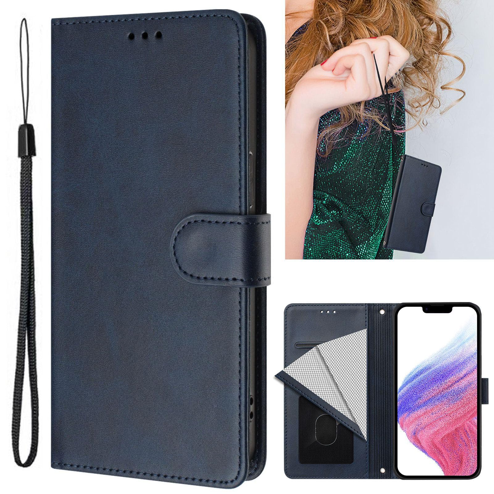 MISIDE Compatible With Motorola Moto E15/G05 Case,Slim Fit Carbon Fiber Design Flexible Soft TPU Case [Shock-Proof][Scratch Resistant] Protective Back Cover For Moto E15/G05 (Blue - View #2