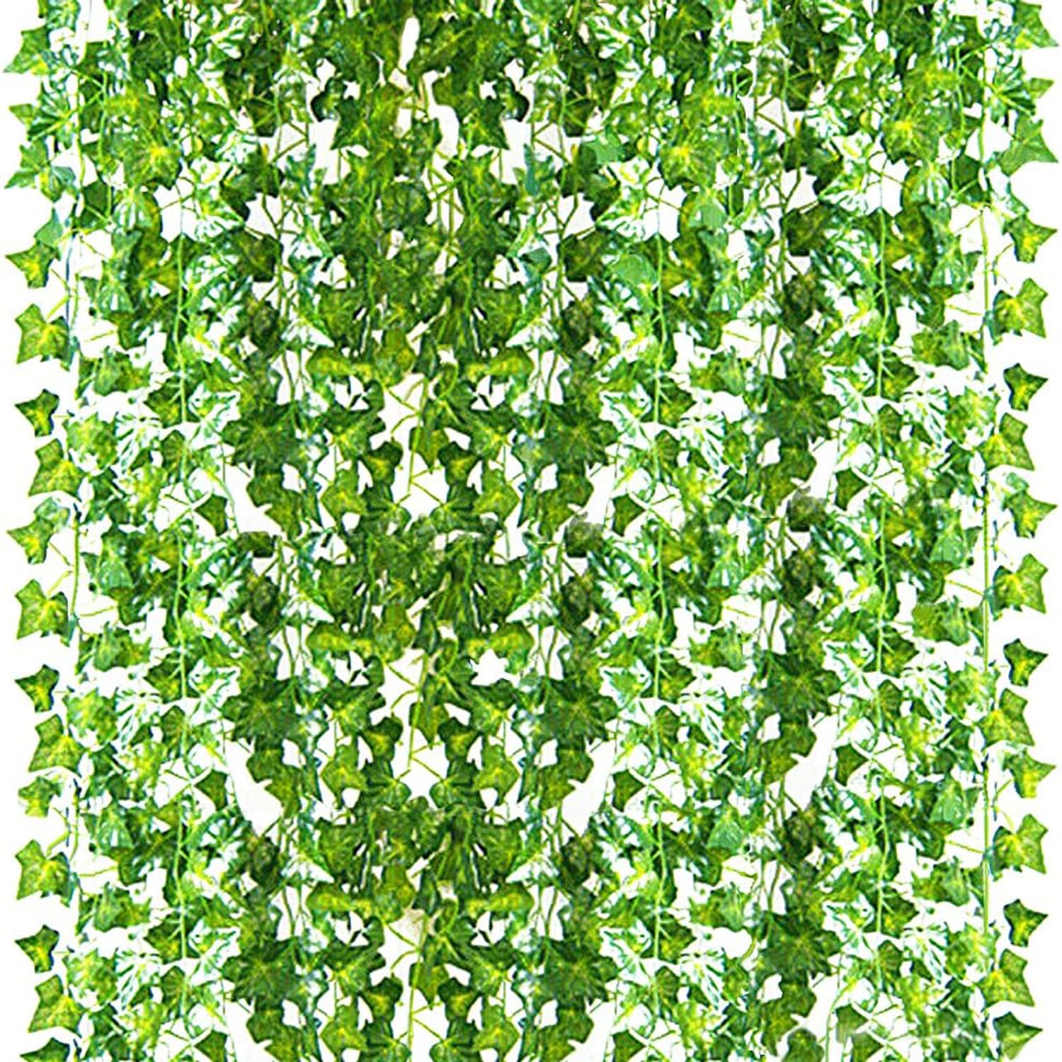 Sermenyum 12 Pack Artificial Ivy Fake Vines for Bedroom Aesthetic, 84 Feet, Greenery Leaves UV Resistant, Hanging Plant Decoration for Wedding, Party, Garden, Office, Wall. Vine Garland