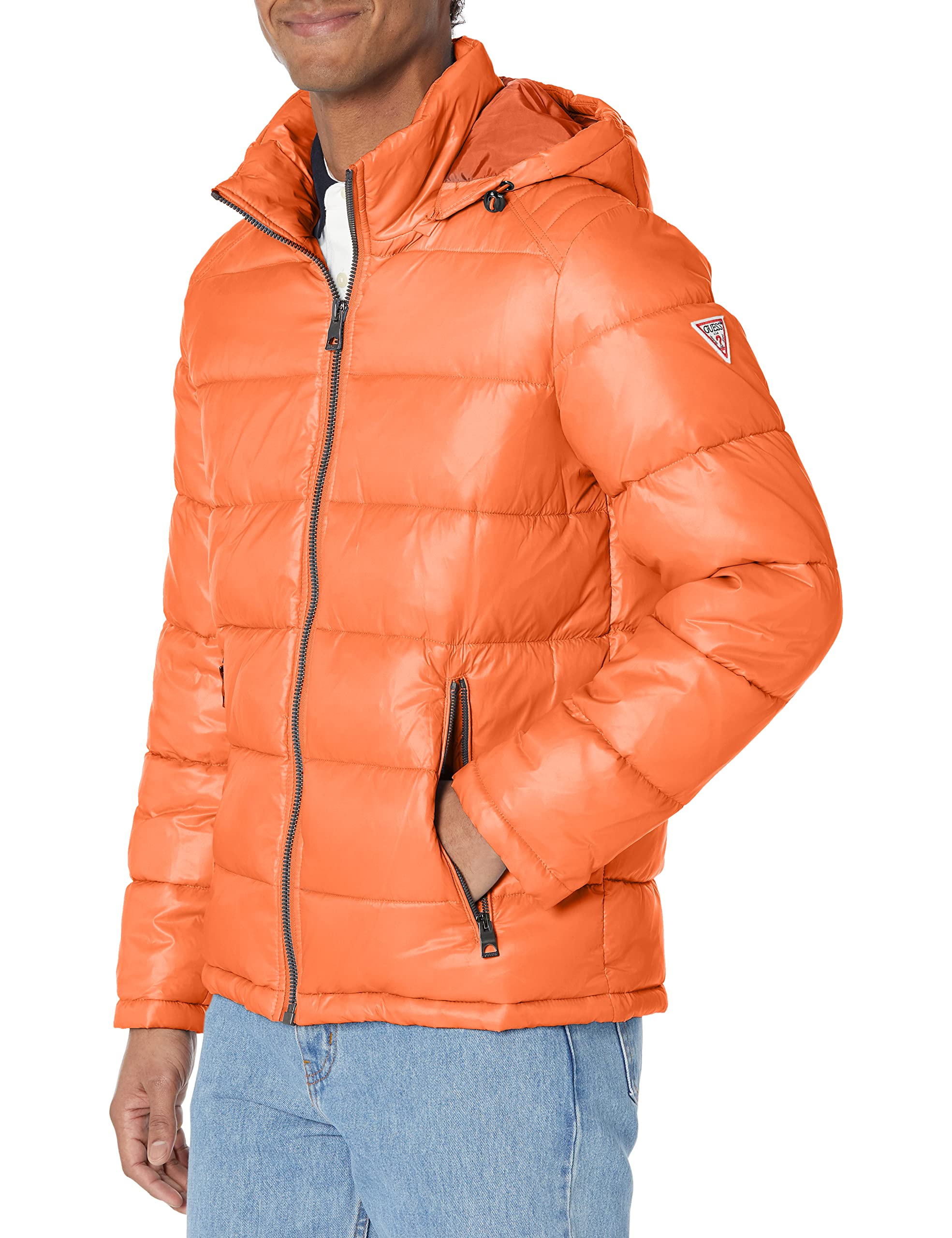 GUESS Herren Parka Mit Kapuze – Schwerer Winterparka Mit Abnehmbarem Kunstfellbesatz, 100% Polyester