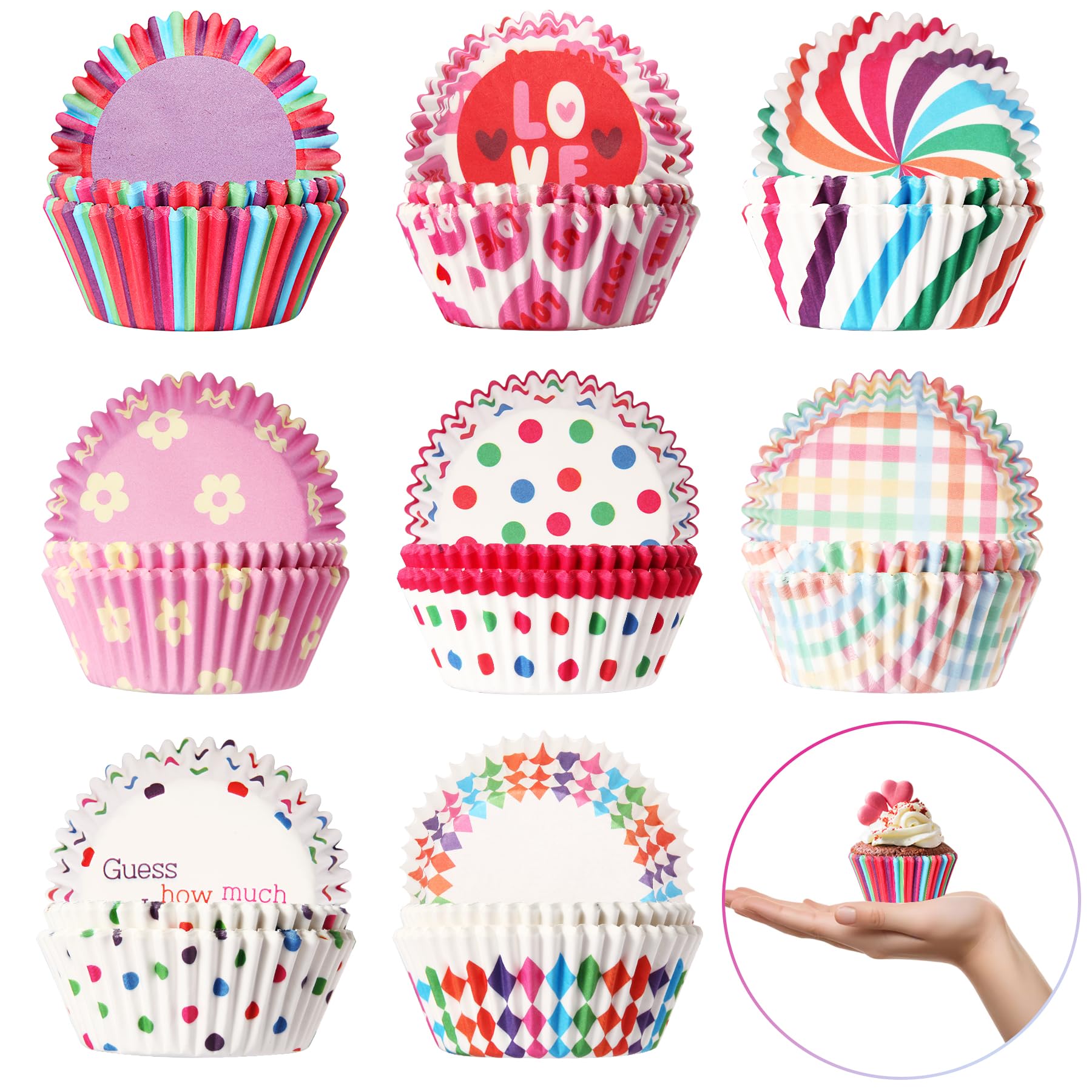 400 Pirottini Muffin Colorati WECUTE - Per Cupcake, Feste E Compleanni