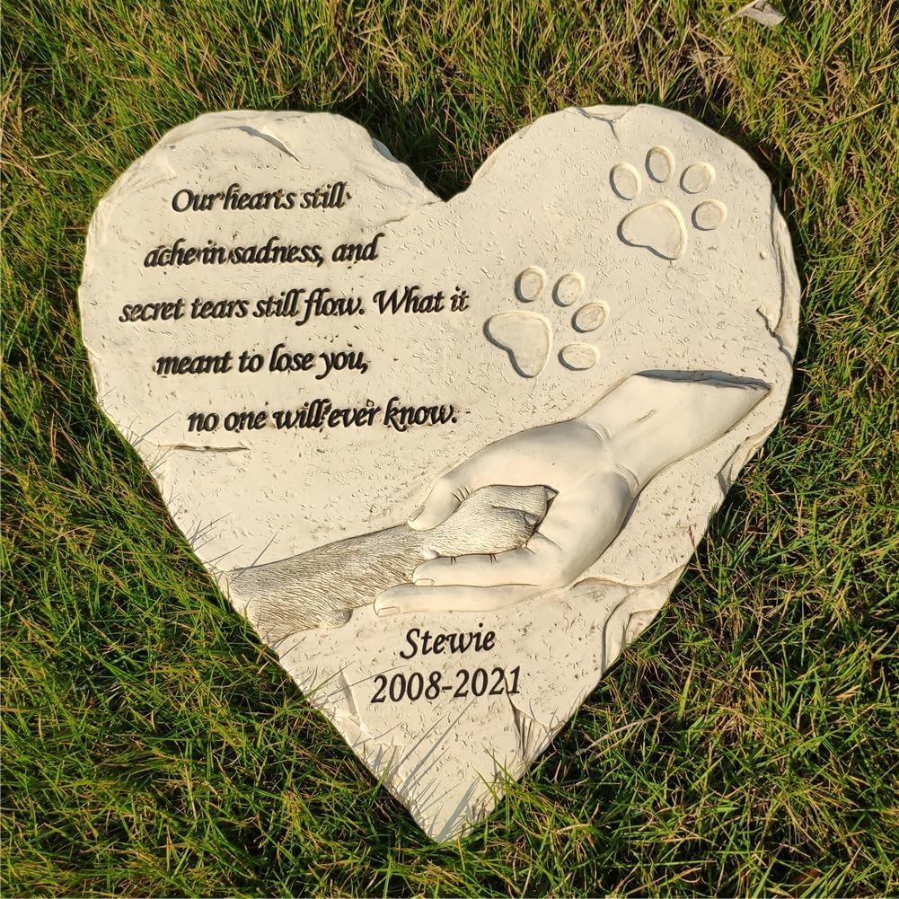 Piedra Conmemorativa Personalizada for Perros y Mascotas, Piedra Conmemorativa con Nombre Grabado