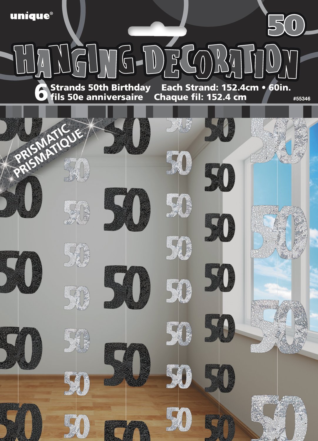 Unique Party 92068 - 9ft Foil Glitz Pink Happy 80th Birthday Banner — view 136