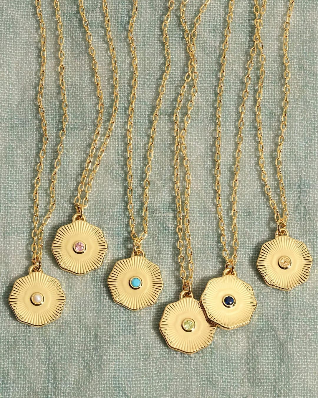 gorjana - Birthstone Coin Necklace 16"-18" - 18k Gold Plated Brass - Personalized Gemstone Options - Adjustable Chain Length - Gifting for special occasions - Image 4