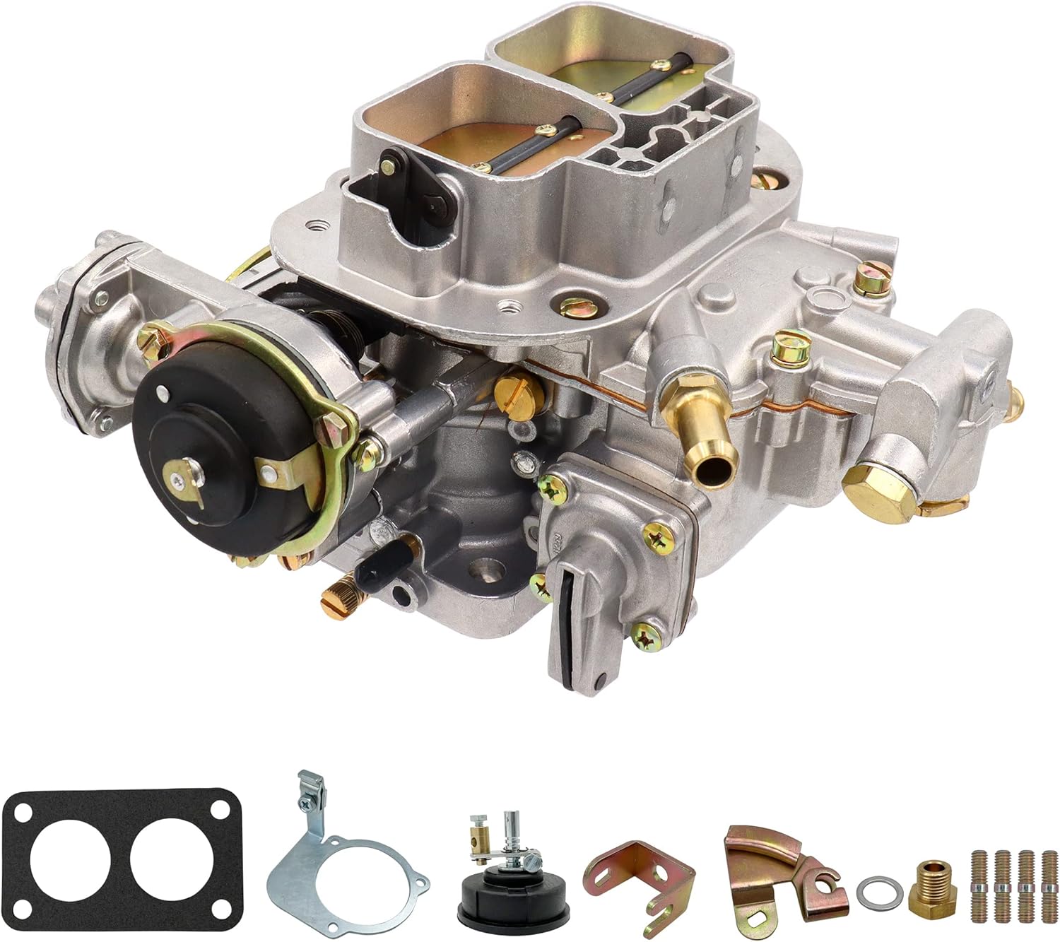 New 2 Barrel 38/38 Carburetor for Weber 38x38 4 CYL Electric Choke Compatible with BMW VW Ford Jeep Toyota Pickup, for Fiat Renault Dodge Daewoo Mitsubishi 390CFM Part#19830.202