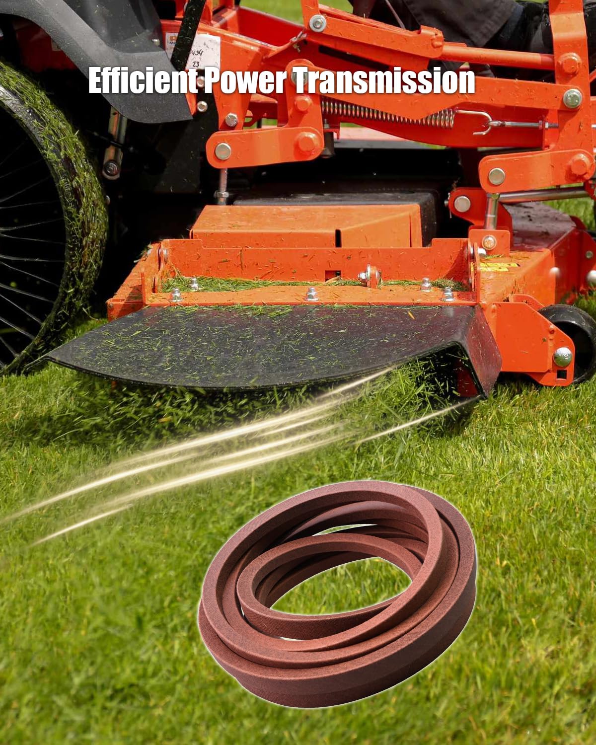 Deck Belt Kevlar Fit for Hustler 604711 Rapture SD SDX XD 60" Worldlawn 5201008 Spartan 461-0001-00 Grasshopper 382097 Zero-Turn, 5/8" x 153 1/2" Lawn Mower V Belt, Brown